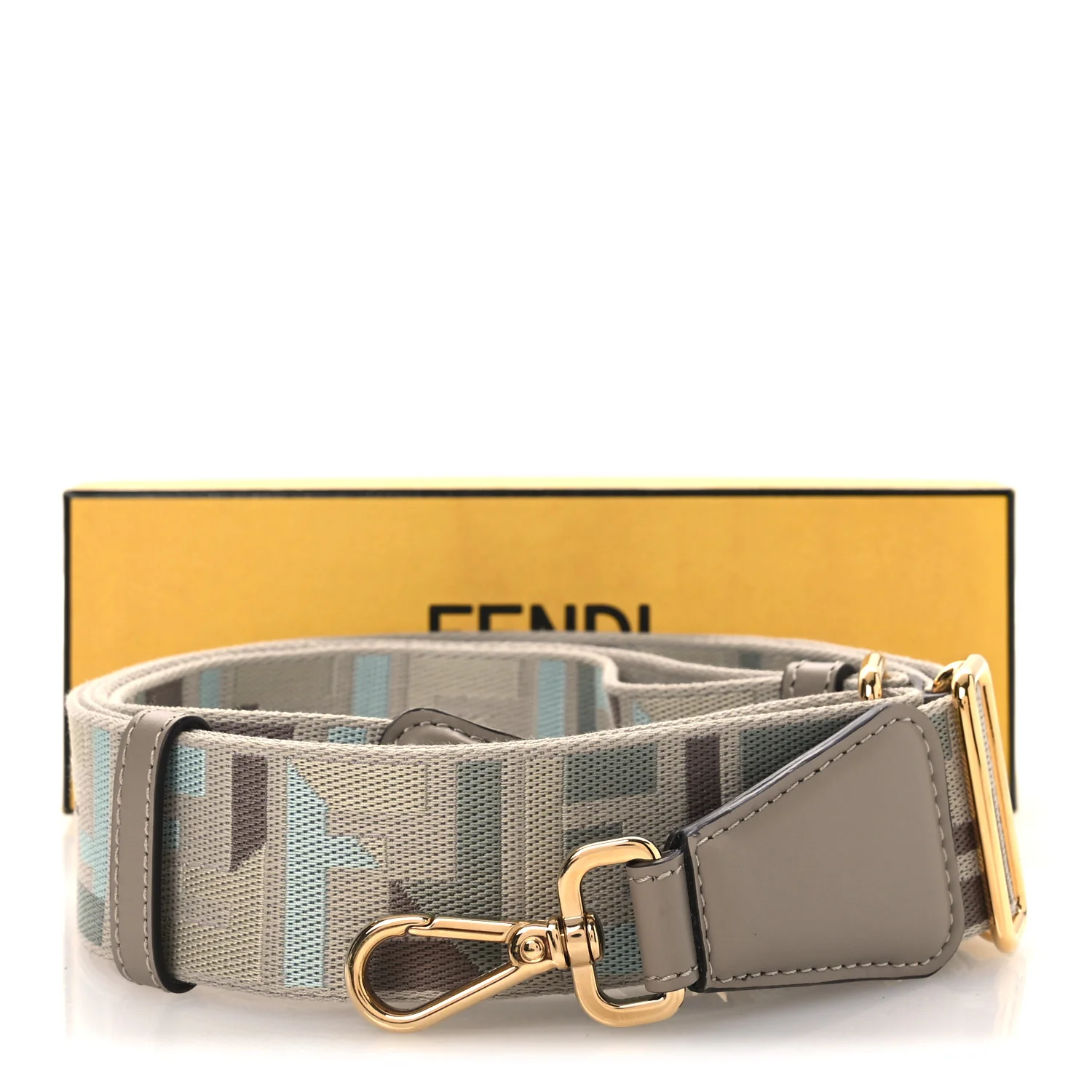 Jacquard Ribbon Vitello King FF Bi-Color Intreccio Adjustable Strap You Grey Multicolor - Image 5