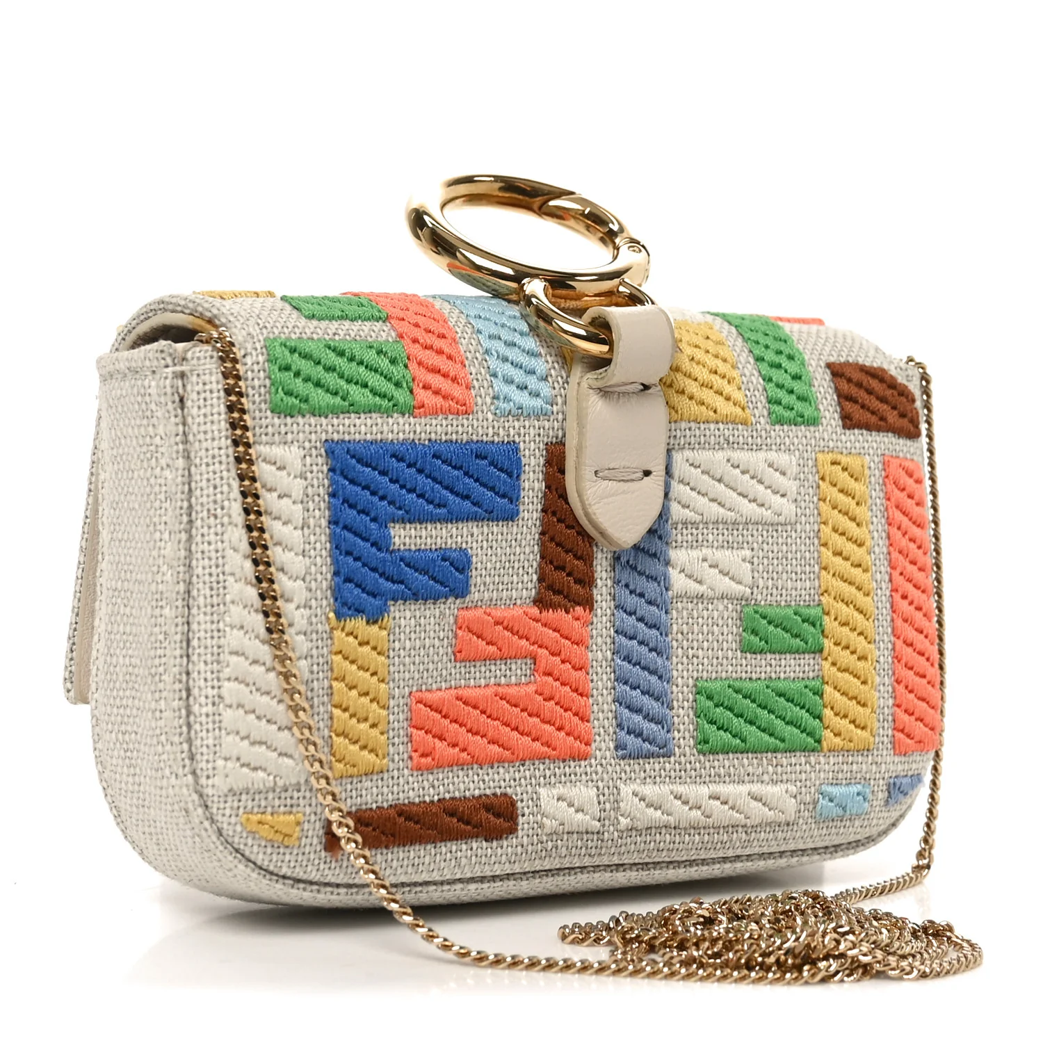 Kuban Canvas FF Embroidered Nano Baguette Charm Grezzo Multicolor - Image 3