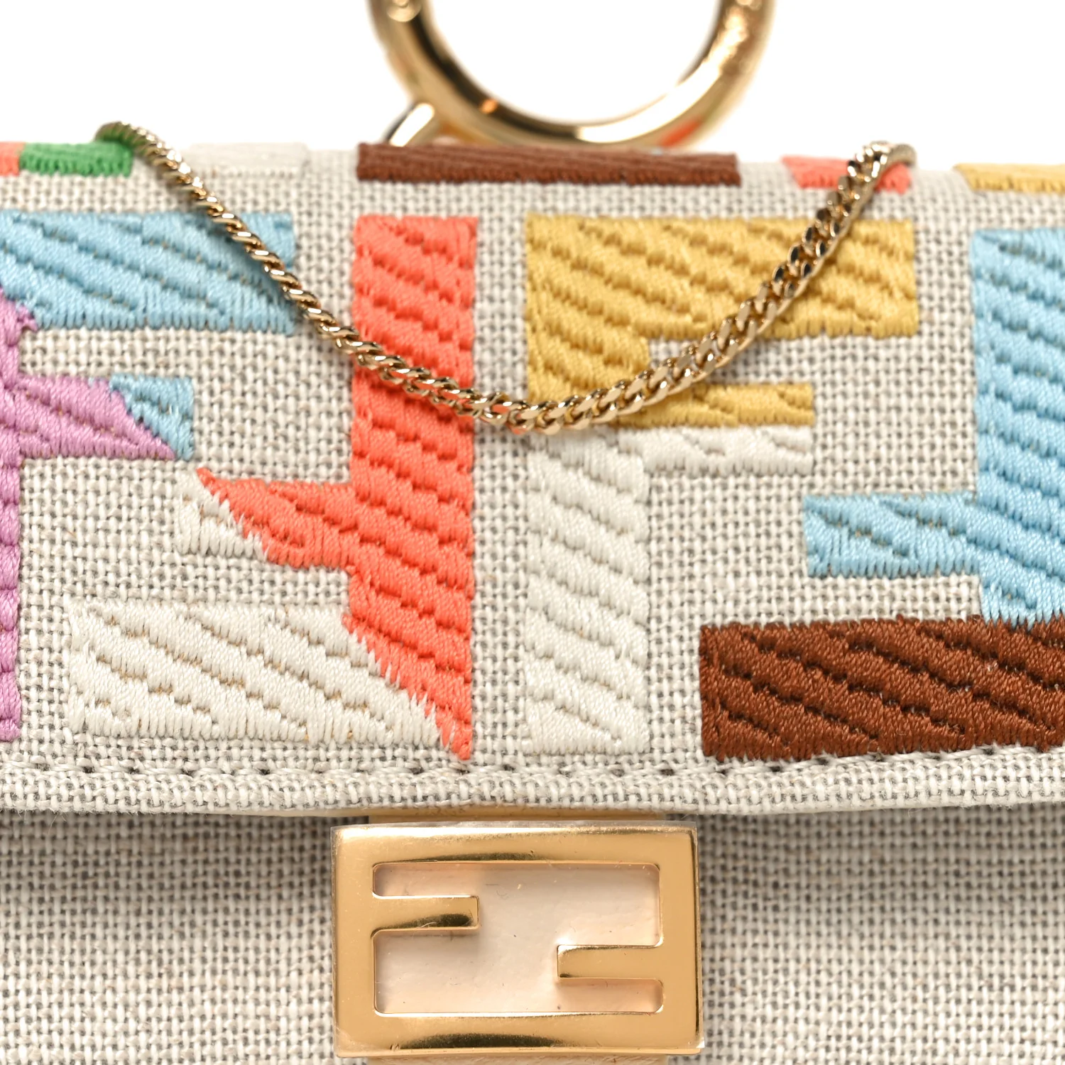 Kuban Canvas FF Embroidered Nano Baguette Charm Grezzo Multicolor - Image 8