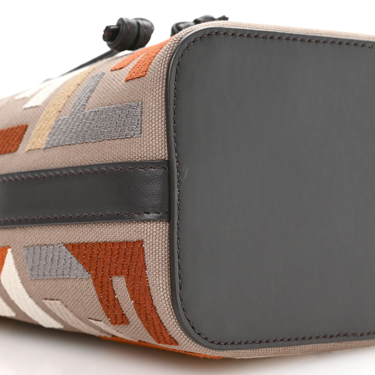 Kuban Canvas Vitello King F is Fendi FF Embroidered Mini Mon Tresor Bucket Bag Tartufo Ebano Multicolor - Image 10