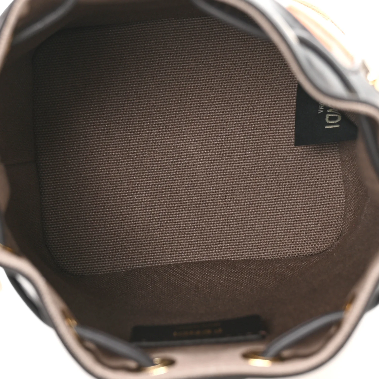 Kuban Canvas Vitello King F is Fendi FF Embroidered Mini Mon Tresor Bucket Bag Tartufo Ebano Multicolor - Image 5