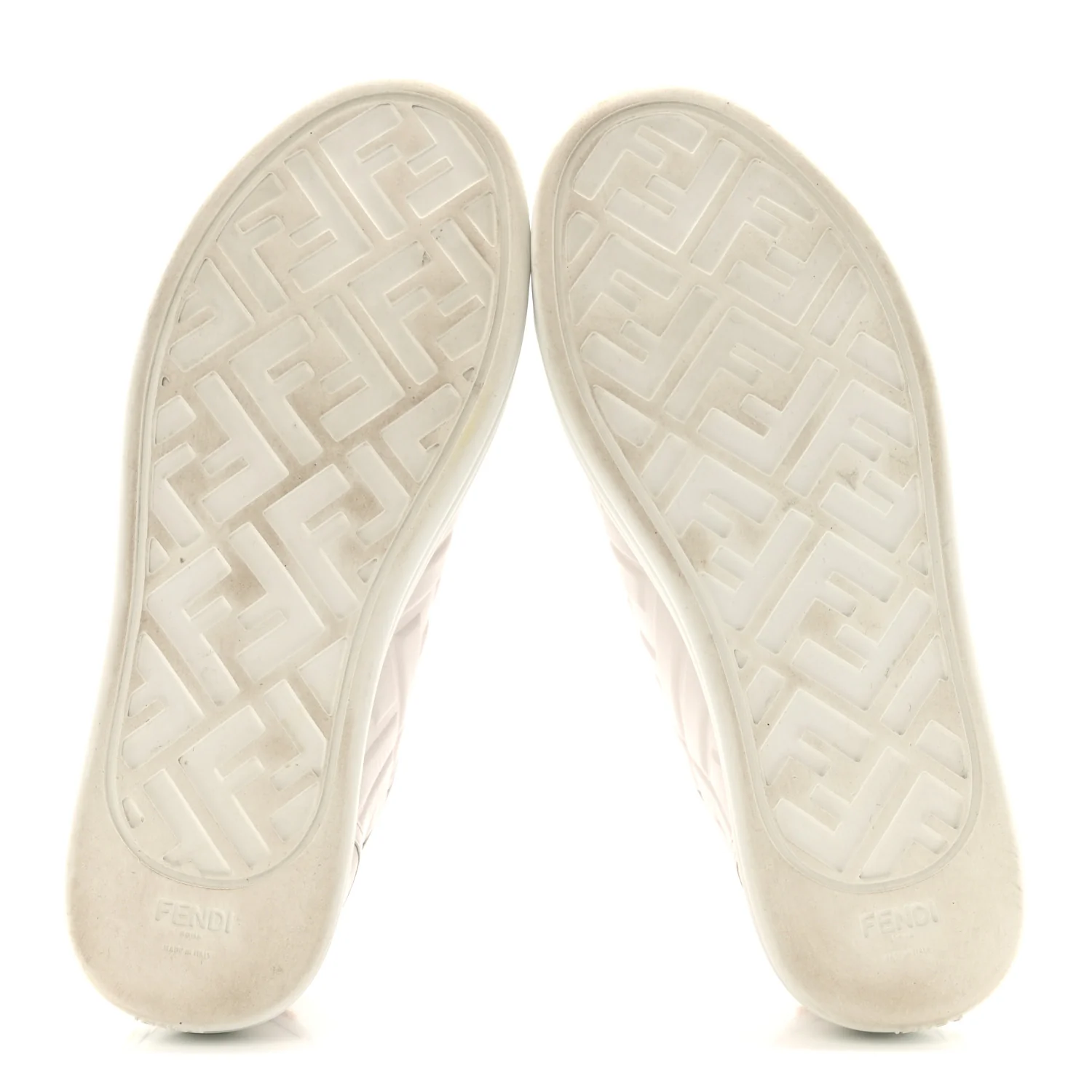 Lambksin FF Embossed Rise Low Top Sneakers 36.5 Ultra White - Image 10