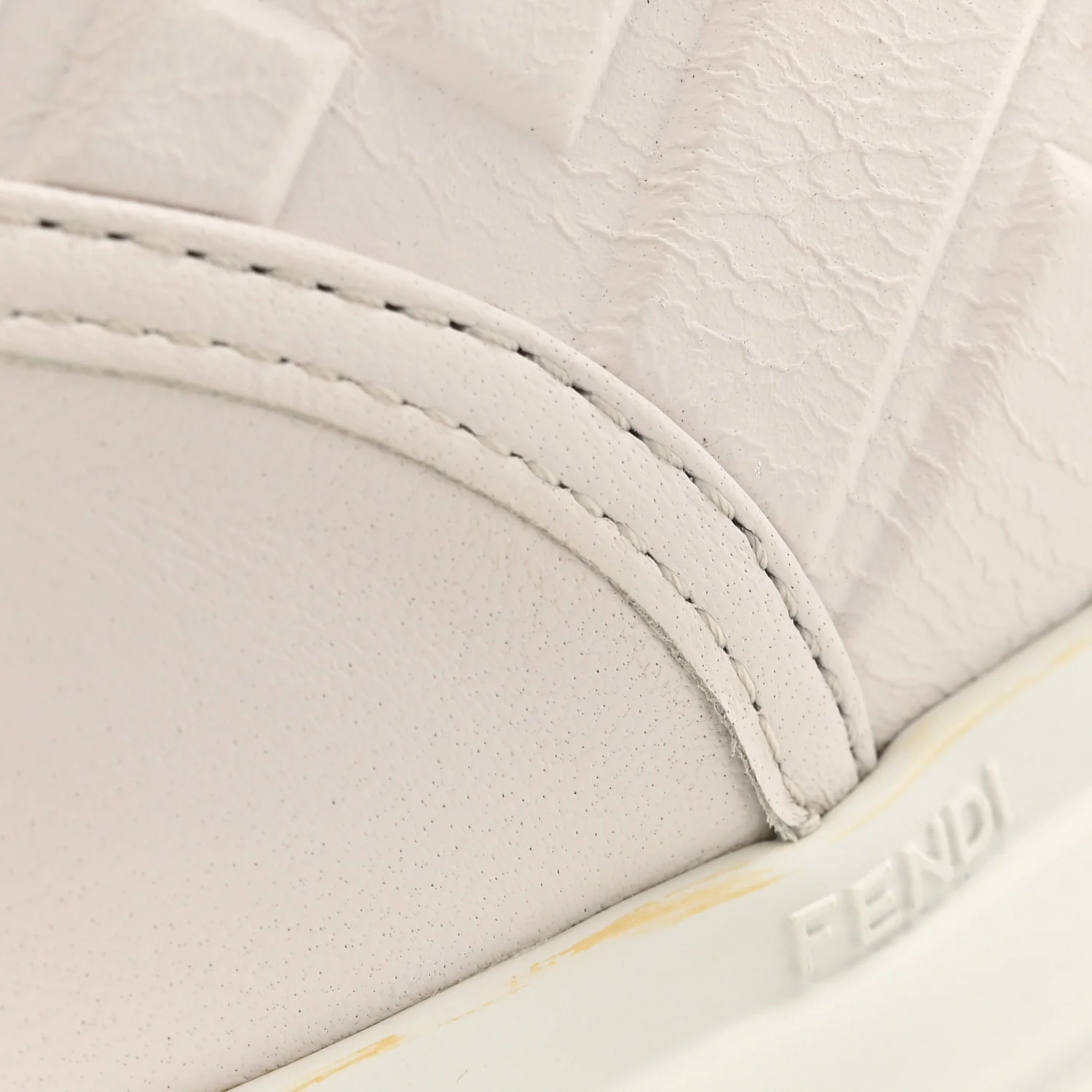 Lambksin FF Embossed Rise Low Top Sneakers 36.5 Ultra White - Image 22