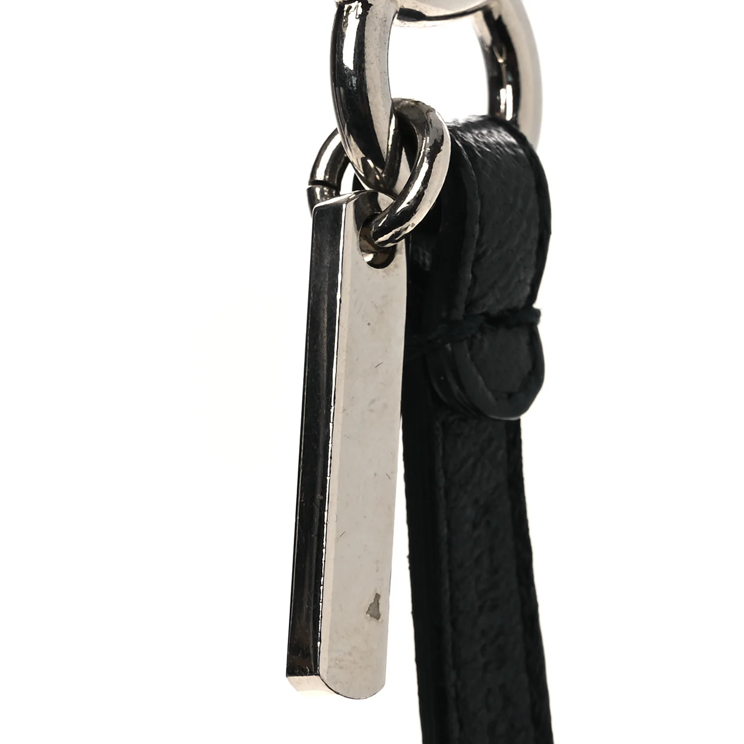 Lambskin Fox Fur Super Karlito Pom Pom Bag Charm Black White - Image 5