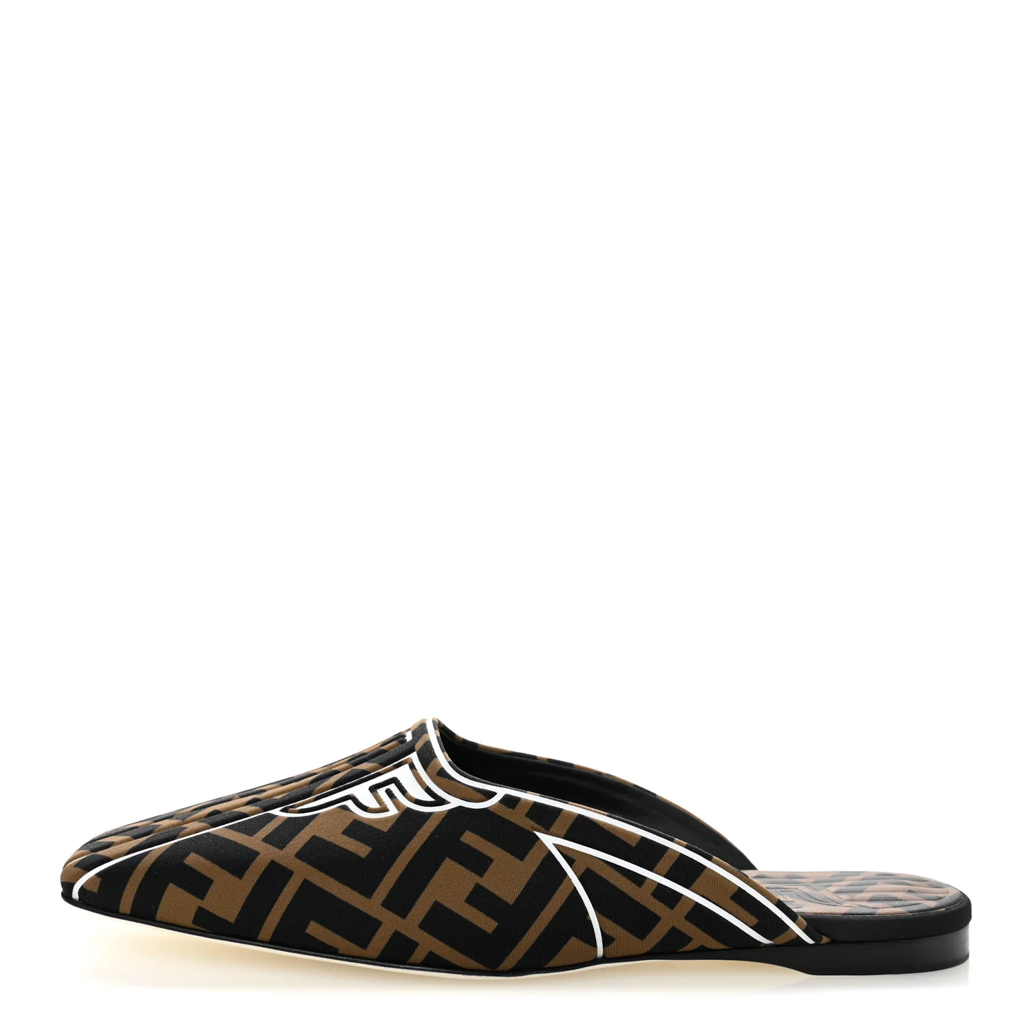 Lycra Film FF FFreedom Flat Mules 38.5 Tobacco Moro White