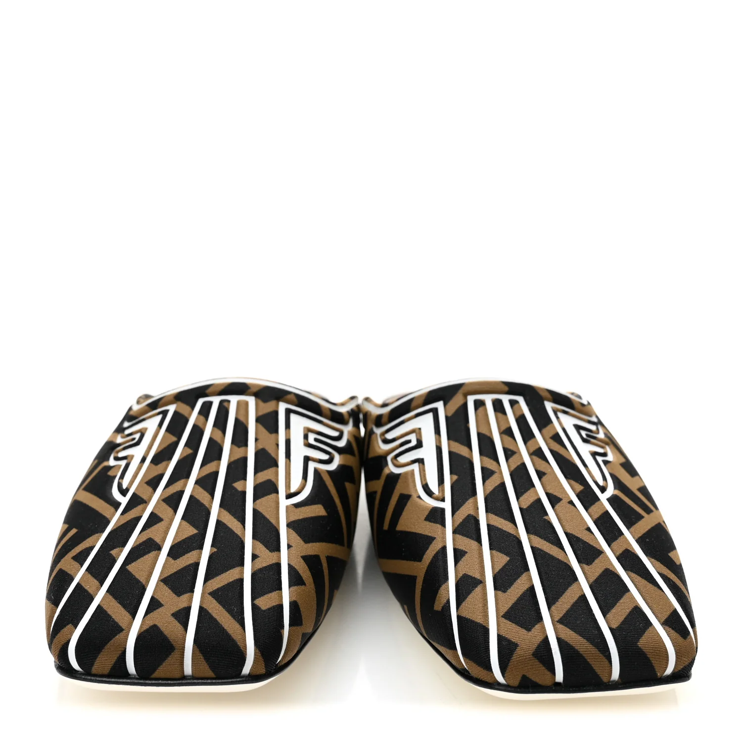 Lycra Film FF FFreedom Flat Mules 38.5 Tobacco Moro White - Image 2