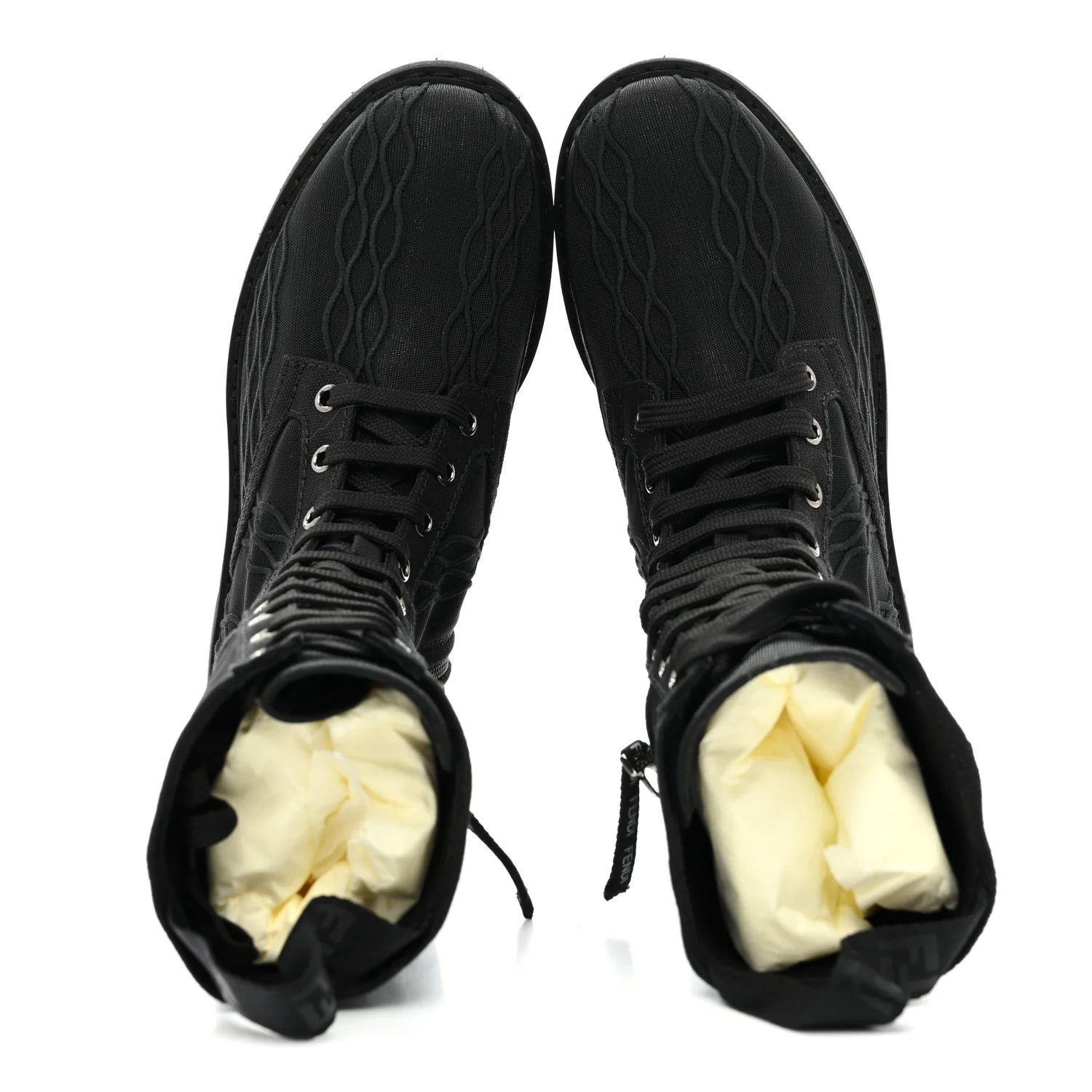 Mesh Canvas Embroidered Womens Lace Up Boots 36 Black - Image 2