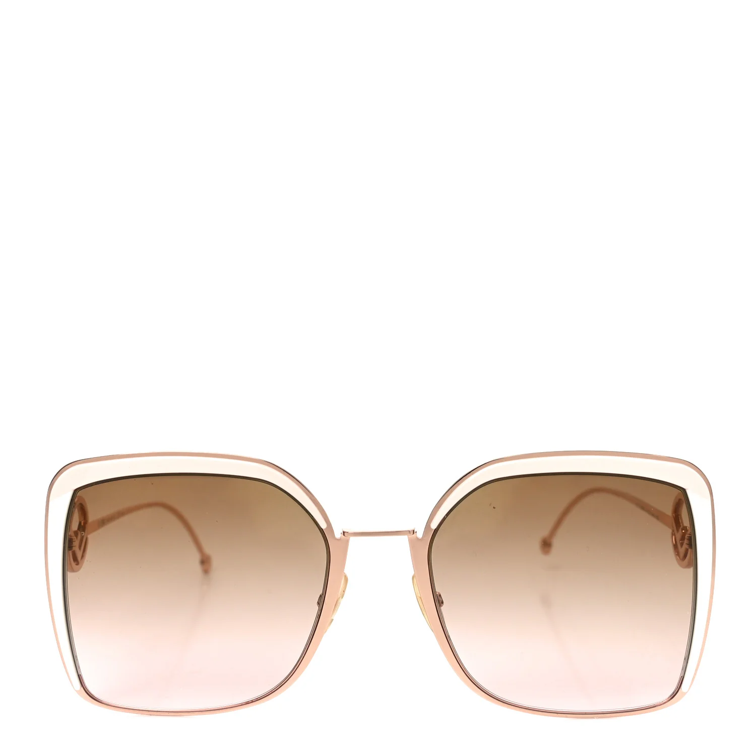 Metal Acetate F is Fendi Square Sunglasses FF 0294/S Rose Gold - Image 2