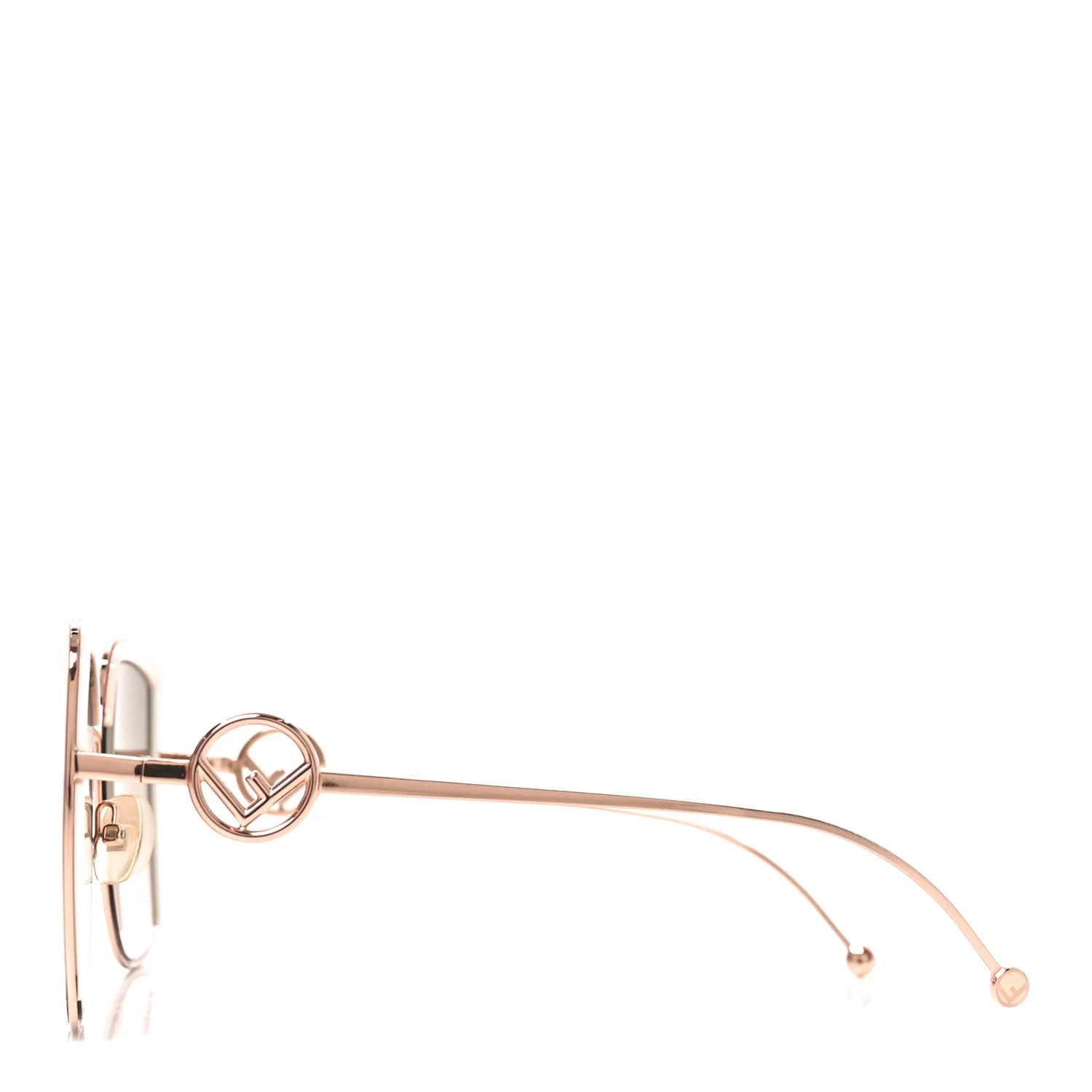 Metal Acetate F is Fendi Square Sunglasses FF 0294/S Rose Gold - Image 3