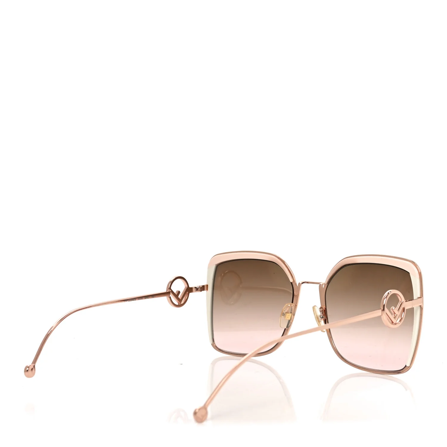 Metal Acetate F is Fendi Square Sunglasses FF 0294/S Rose Gold - Image 4