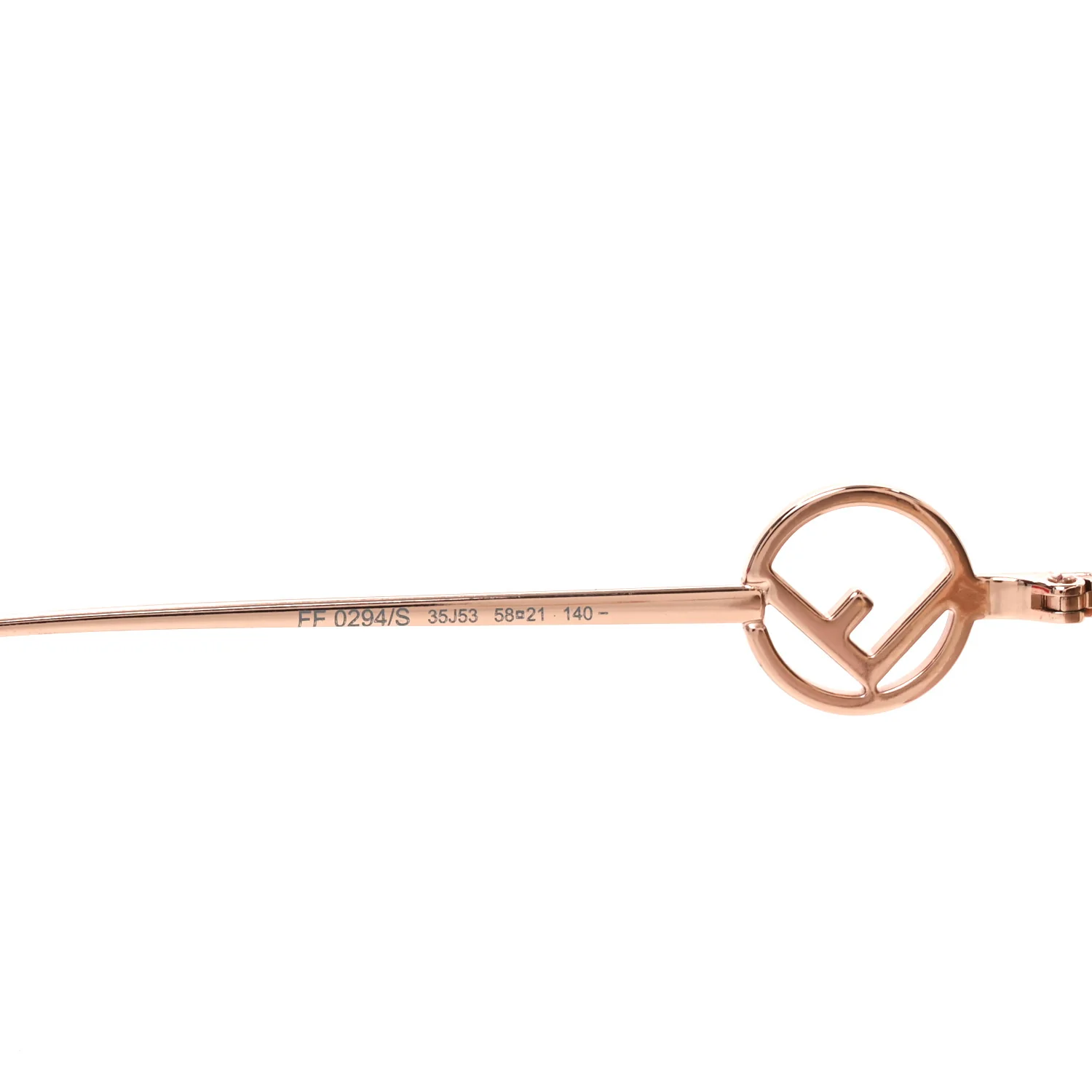 Metal Acetate F is Fendi Square Sunglasses FF 0294/S Rose Gold - Image 6