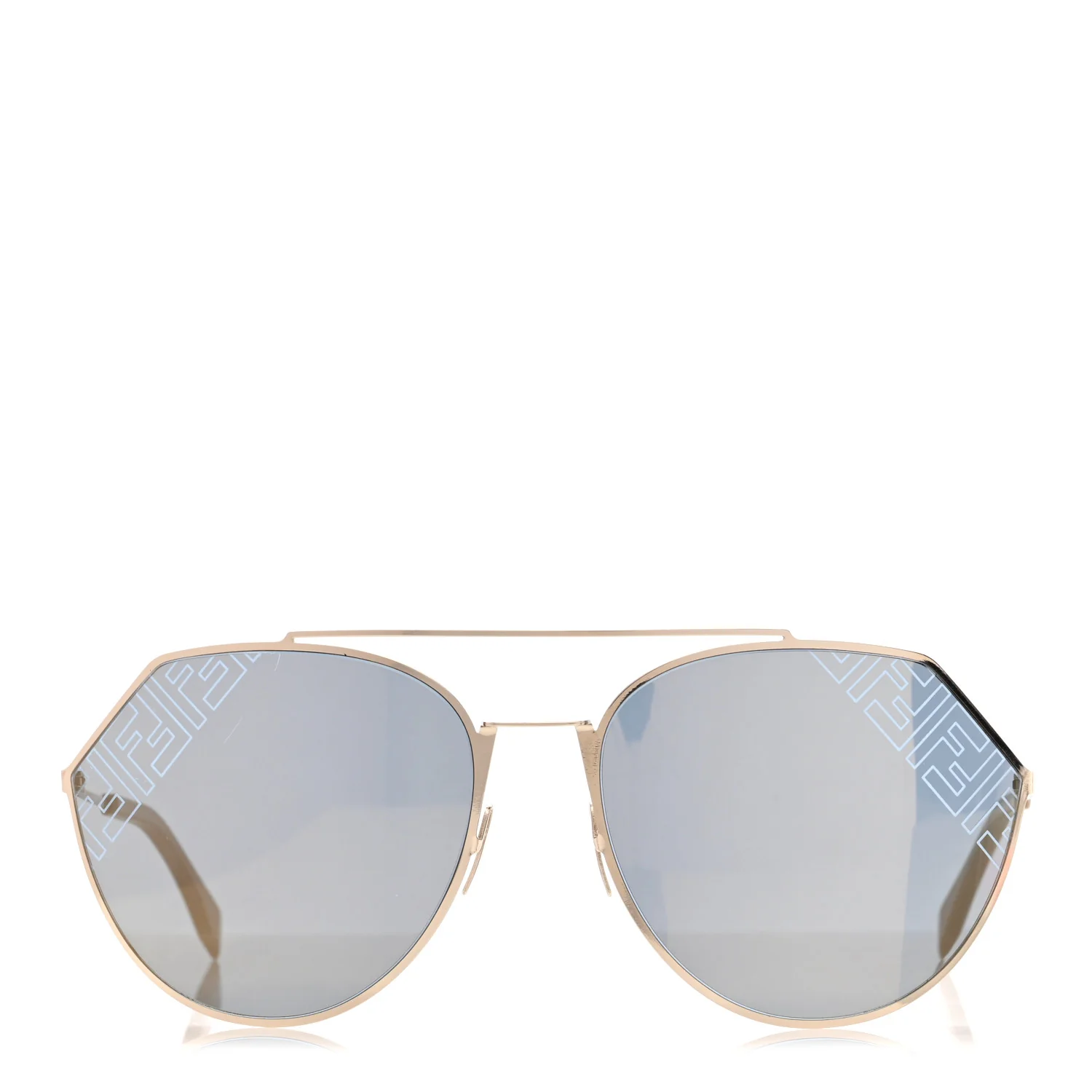 Metal Aviator Sunglasses FFM0074 Gold - Image 2