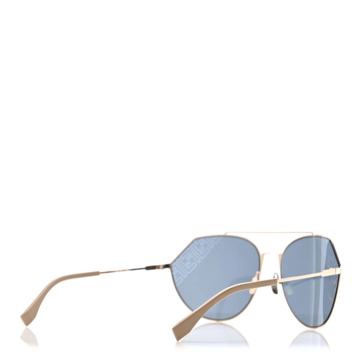 Metal Aviator Sunglasses FFM0074 Gold - Image 4