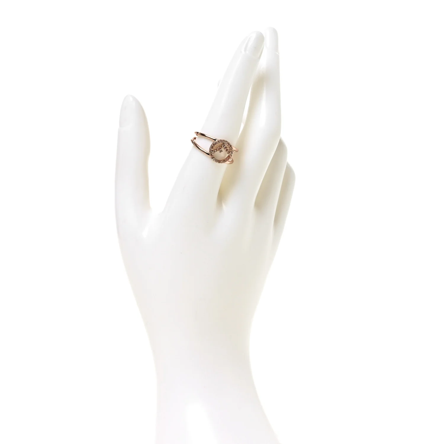 Metal Crystal F is Fendi Ring L Rose Gold - Image 2