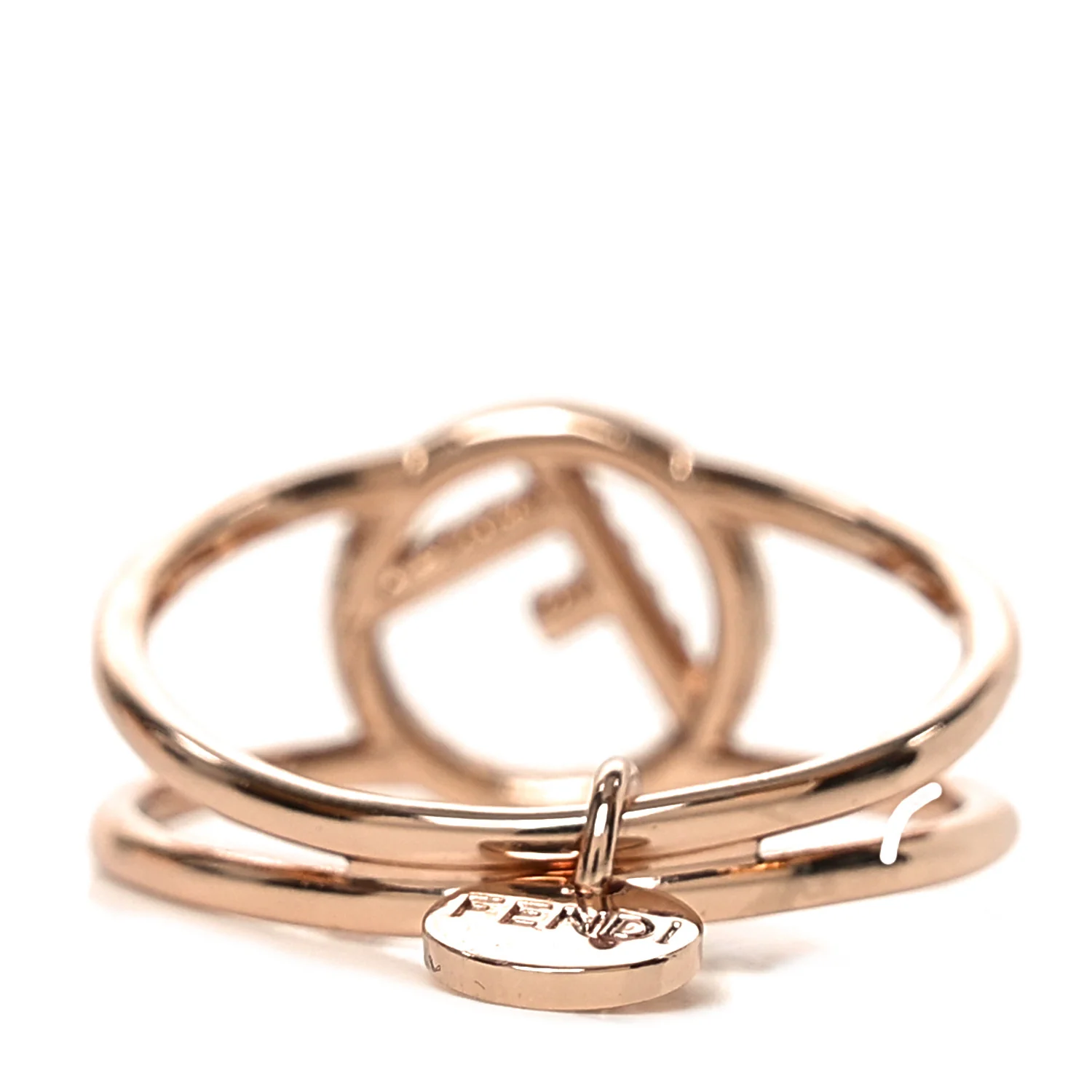 Metal Crystal F is Fendi Ring L Rose Gold - Image 3