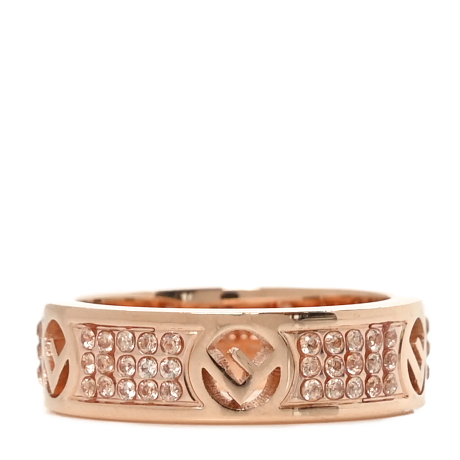 Metal Crystal F is Fendi Ring M Rose Gold
