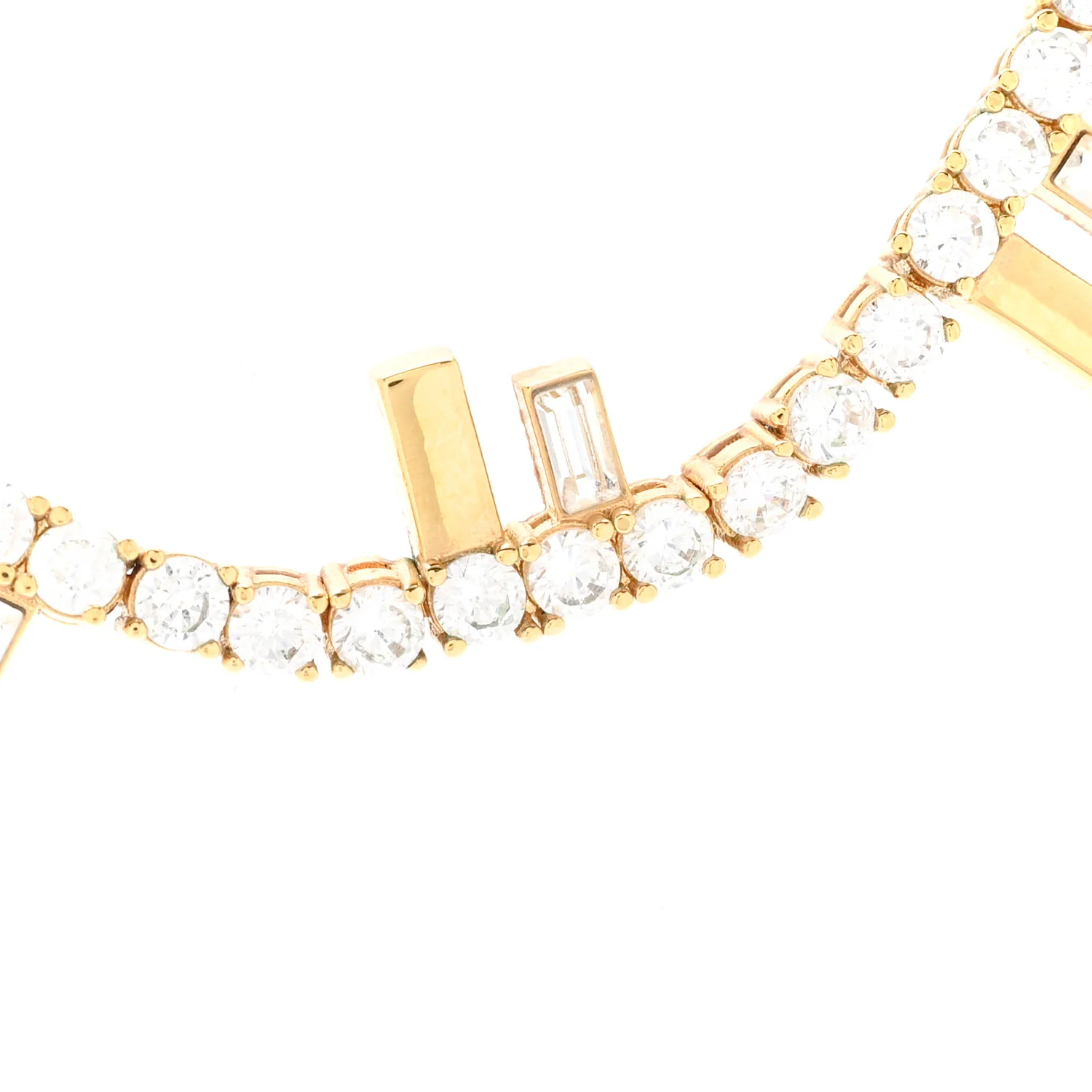 Metal Crystal Fendi First Tennis Choker Necklace Gold - Image 4