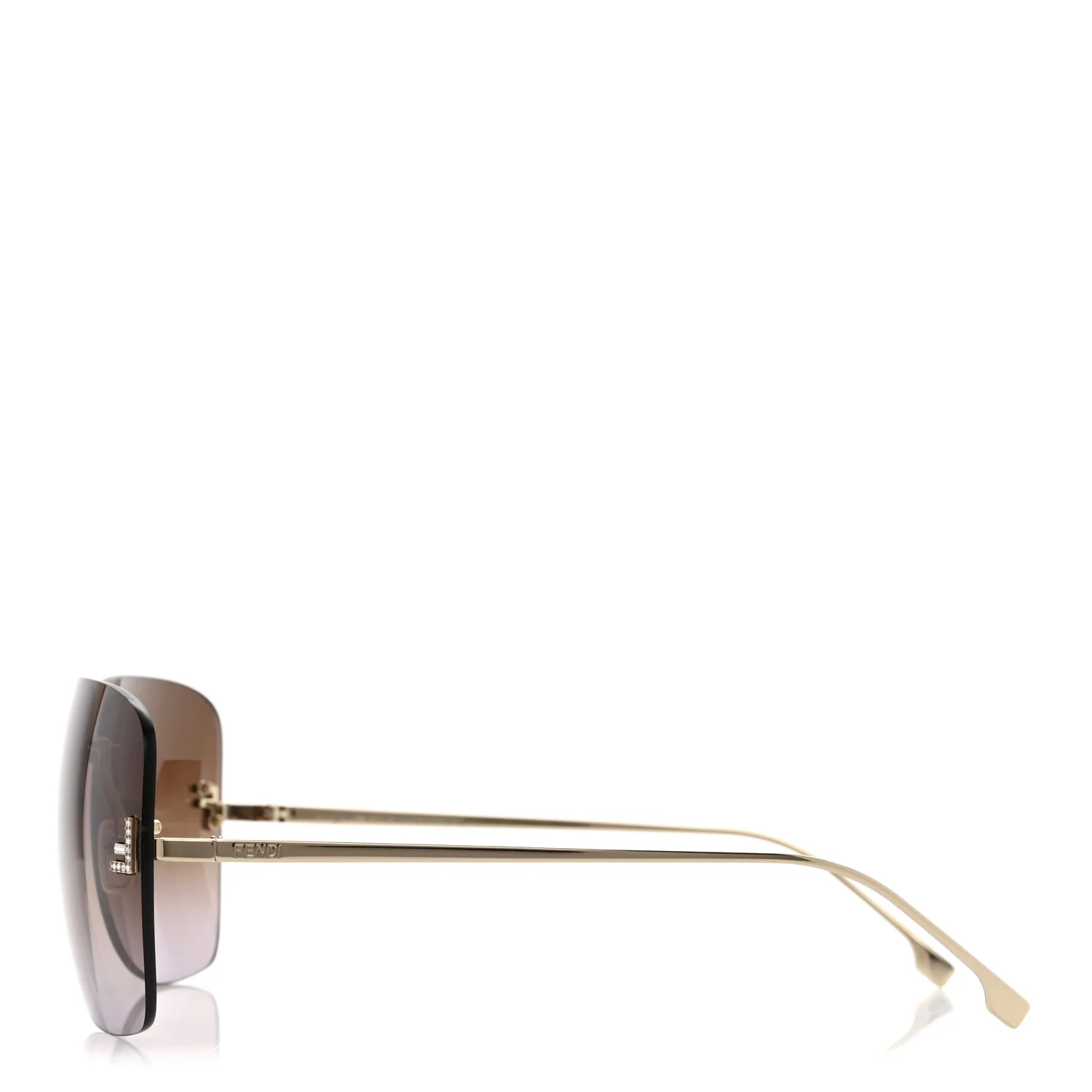 Metal Crystal Sunglasses FE4134US Gold - Image 3