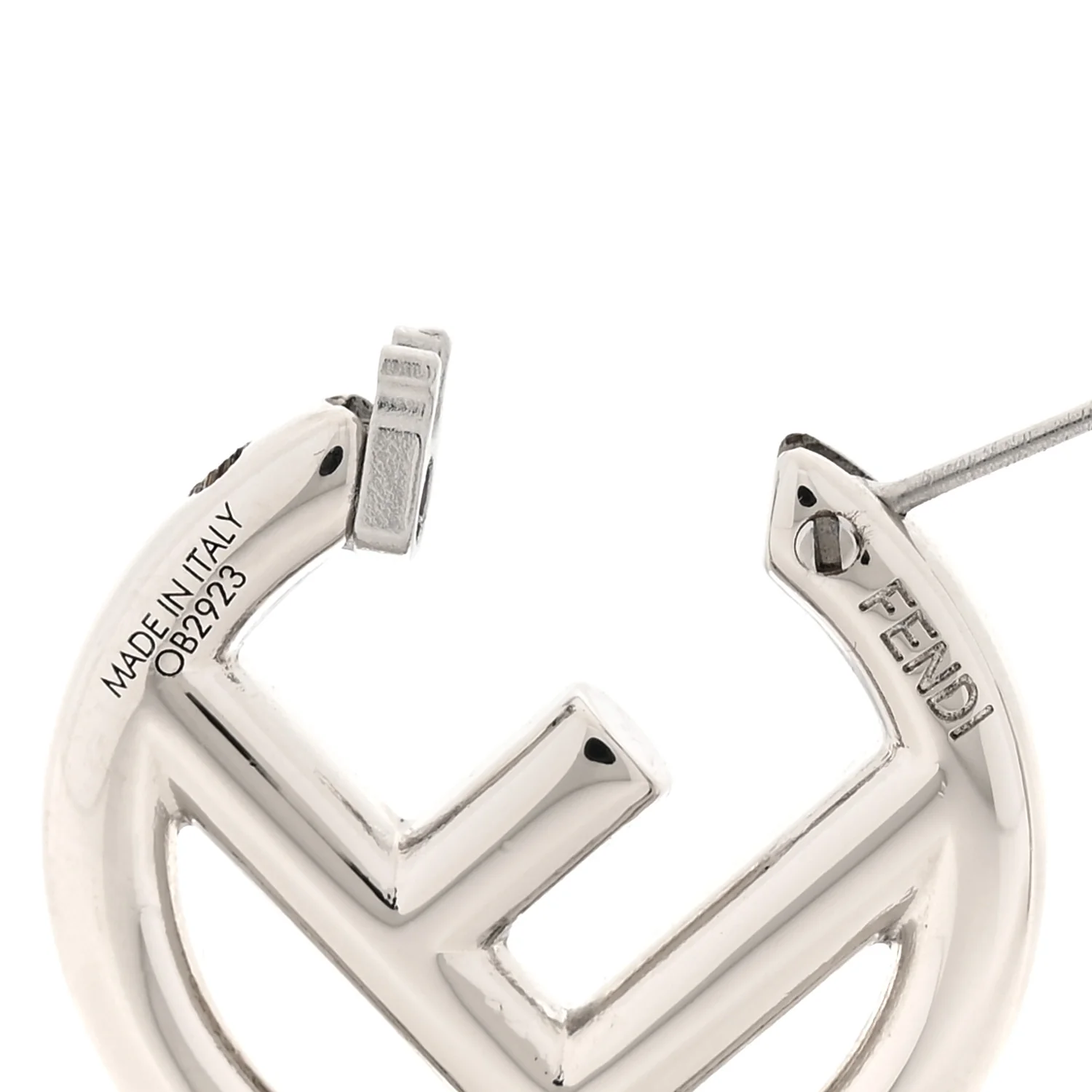 Metal F is Fendi Hoop Earrings Silver - Image 4