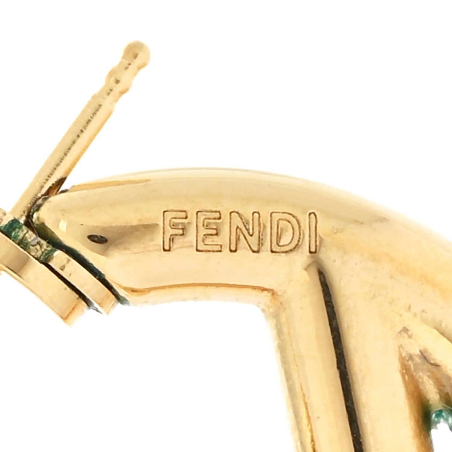 Metal FF Hoop Earrings Gold - Image 5