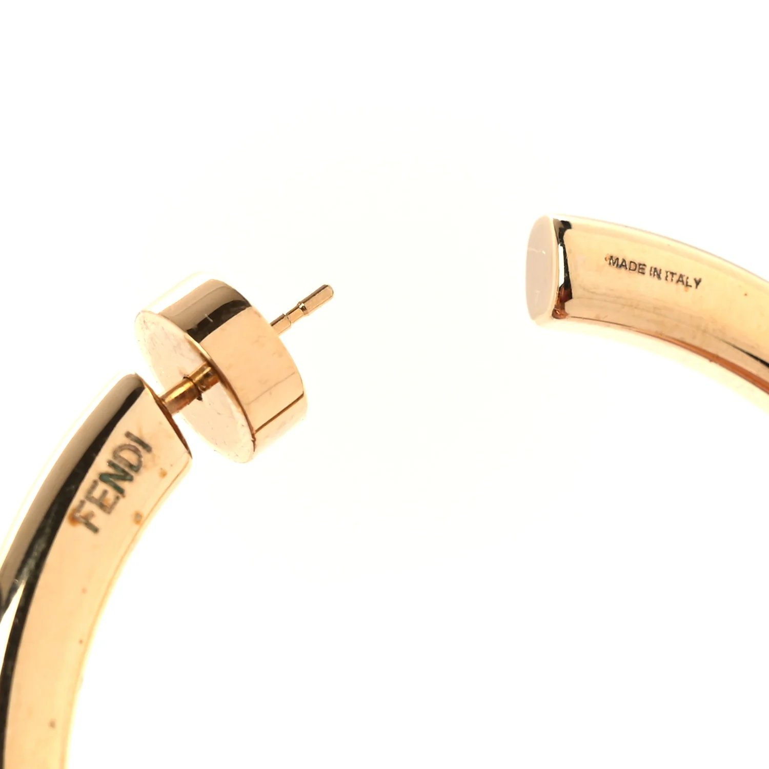 Metal FF Hoop Earrings Gold Silver - Image 4