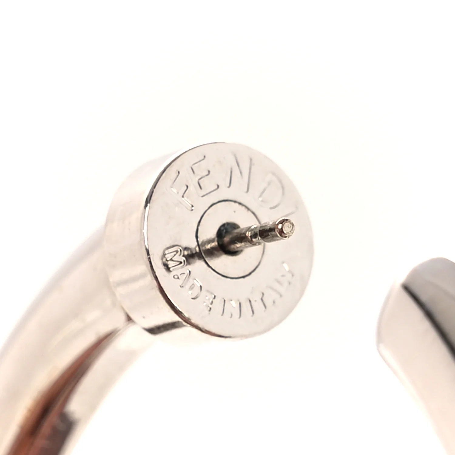 Metal FF Hoop Earrings Gold Silver - Image 5