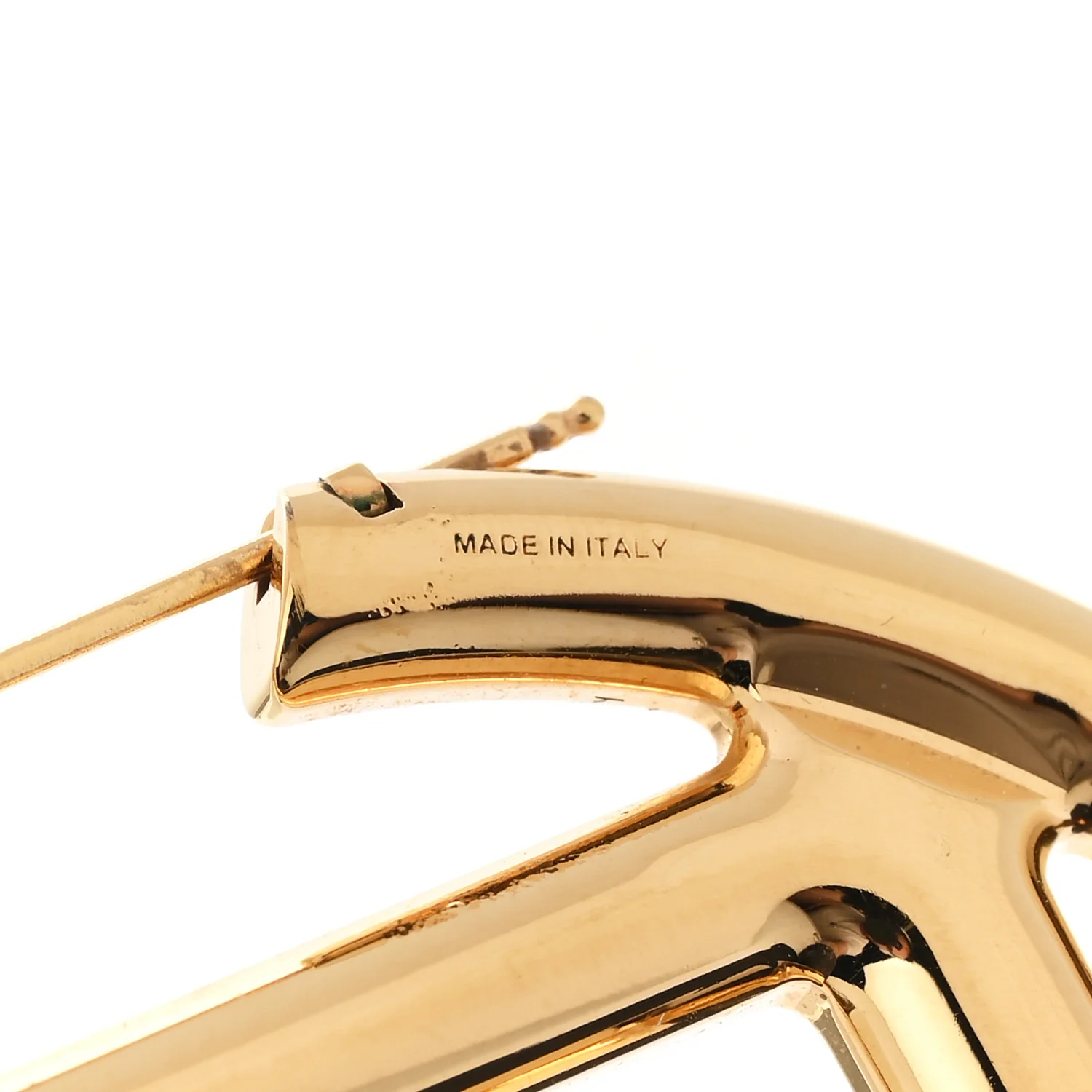 Metal FF Hoop Earrings Gold Silver - Image 5