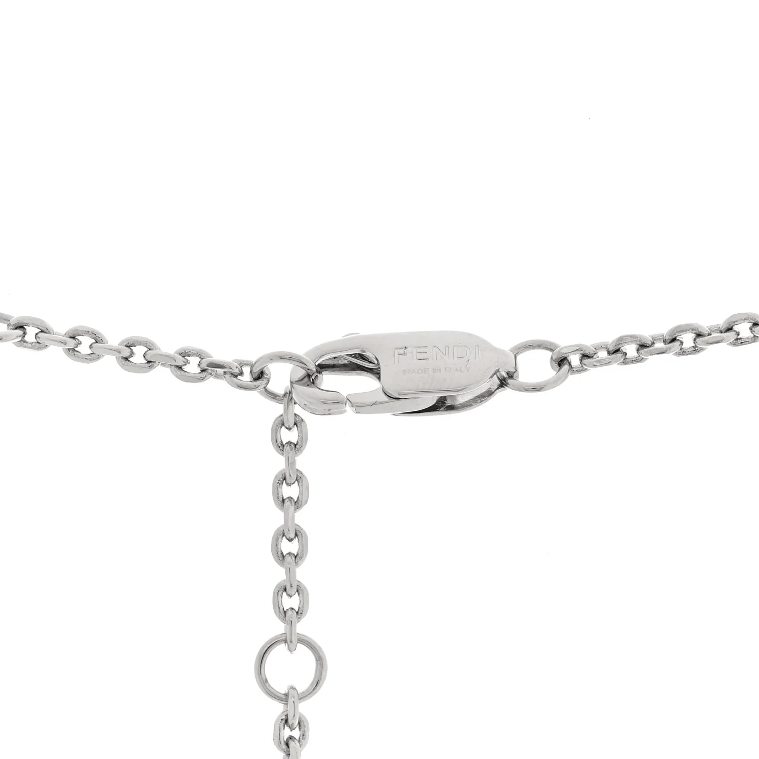 Metal Logo Charm Necklace Silver - Image 4