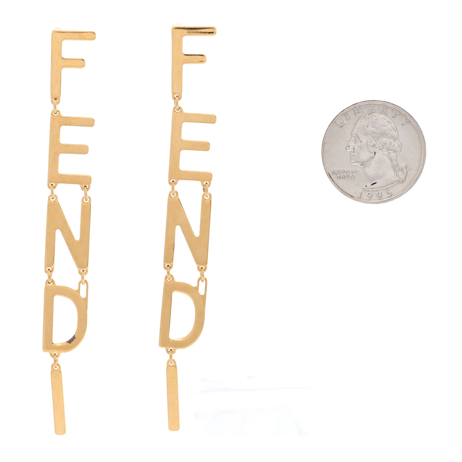 Metal Signature Earrings Gold - Image 2