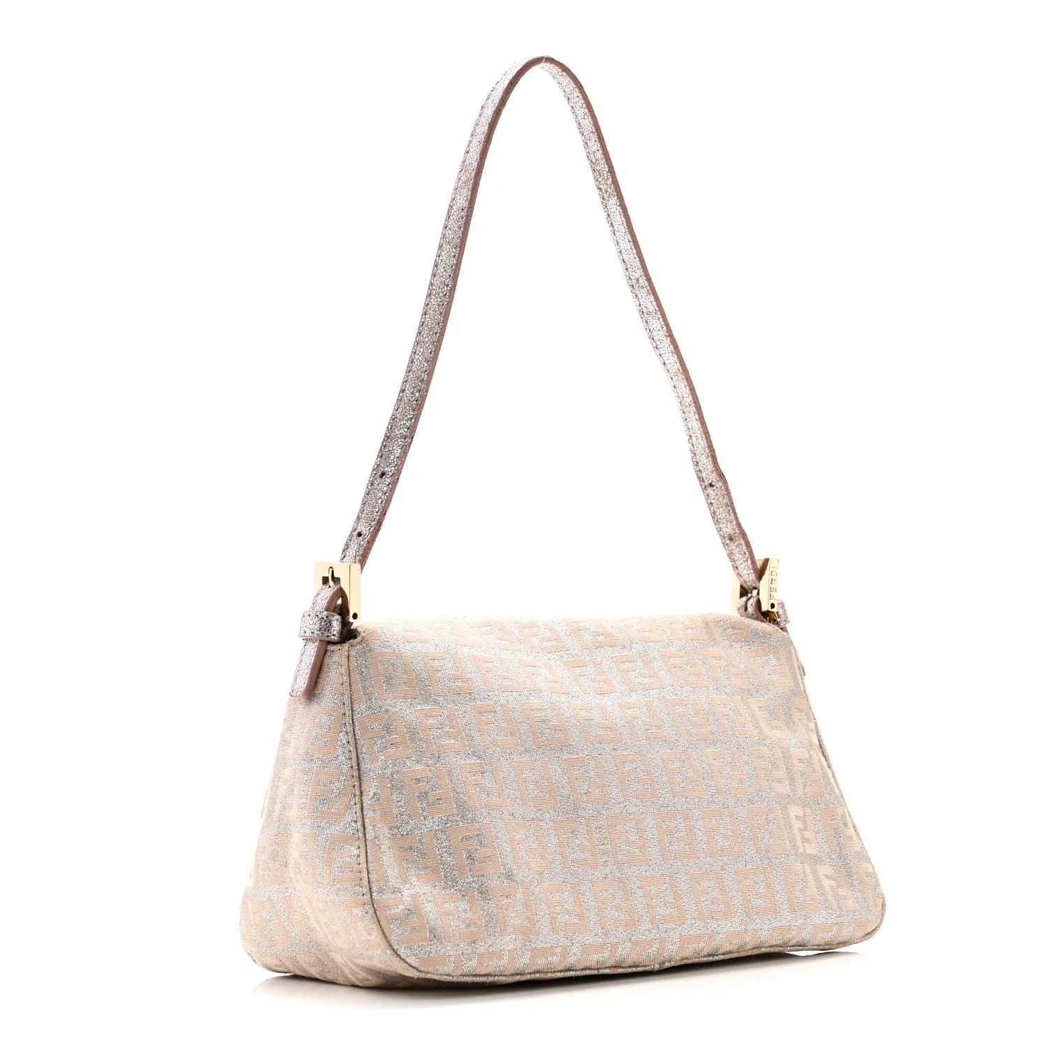 Metallic Jacquard Zucchino Suede Mini Mama Baguette Cipria Argento Grigio - Image 3