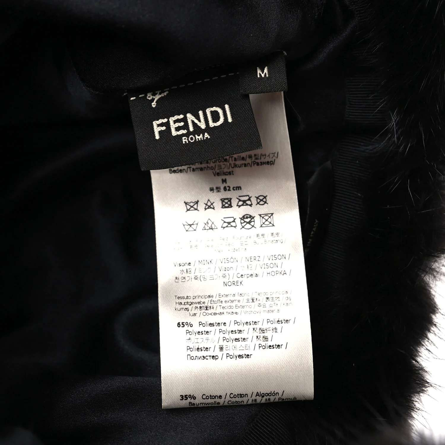 Mink Glazed Fabric FF Cap Hat M Black Tobacco - Image 16