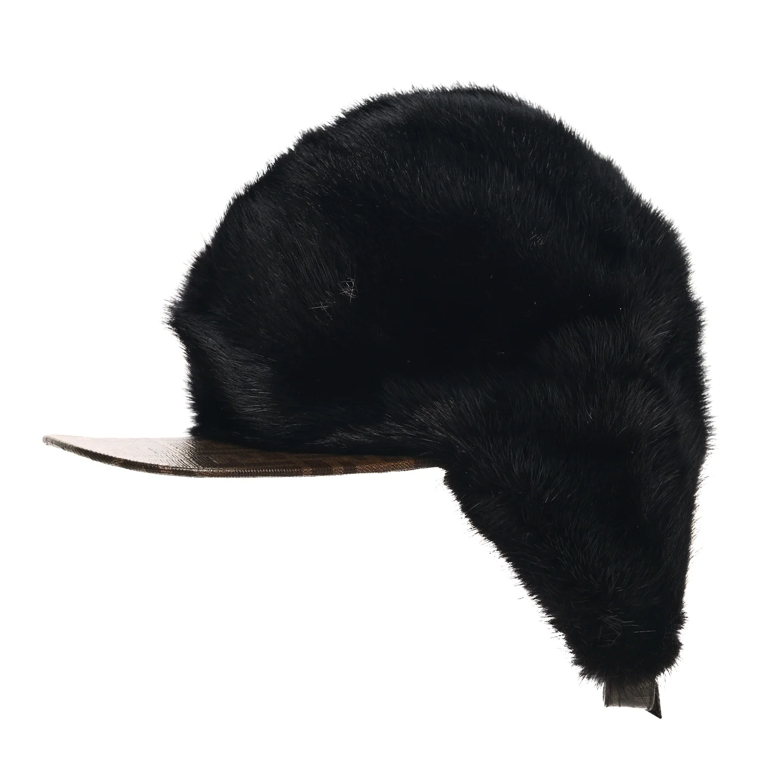 Mink Glazed Fabric FF Cap Hat M Black Tobacco - Image 2