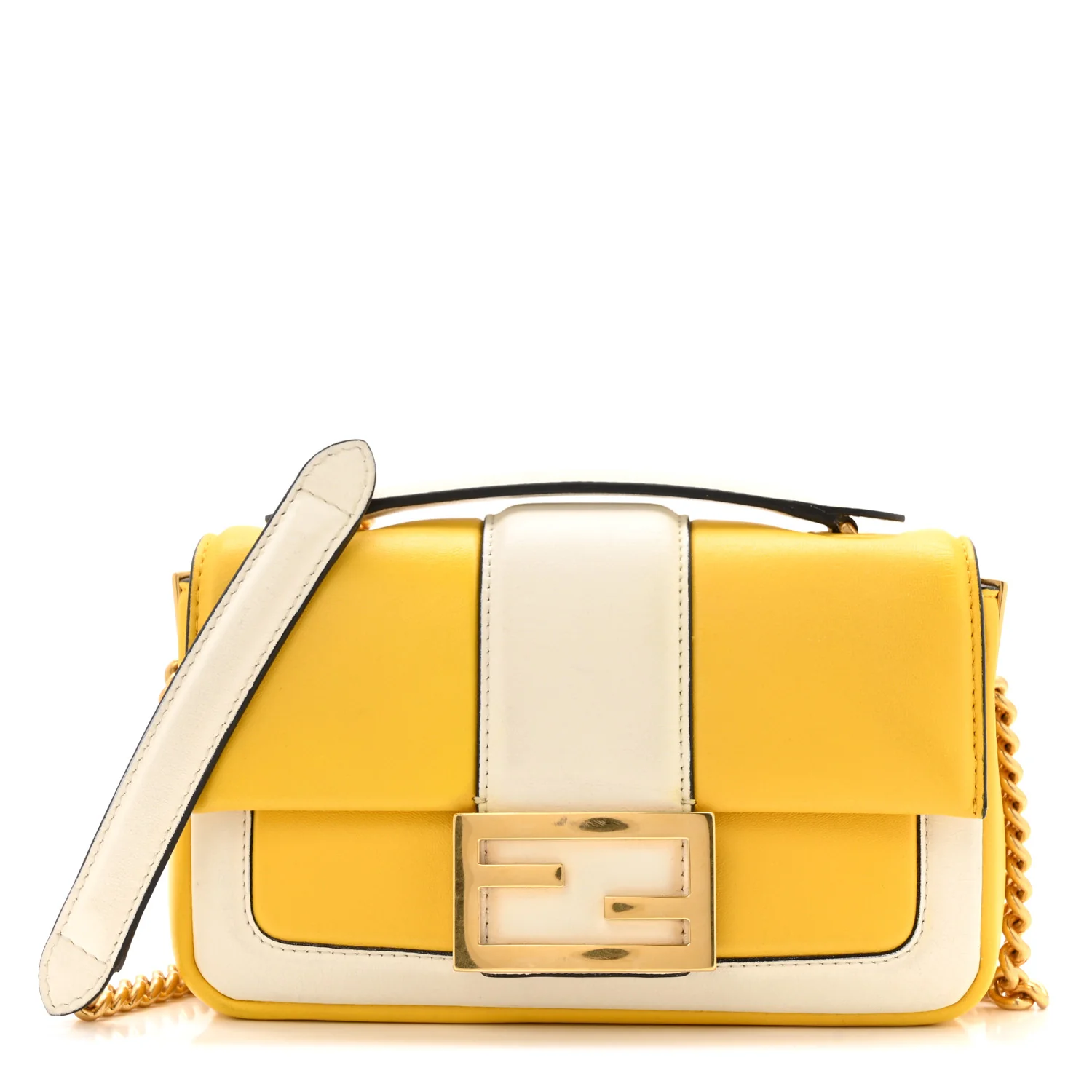 Nappa Apolo Bi-Color Mini Chain Baguette Limone White Ice