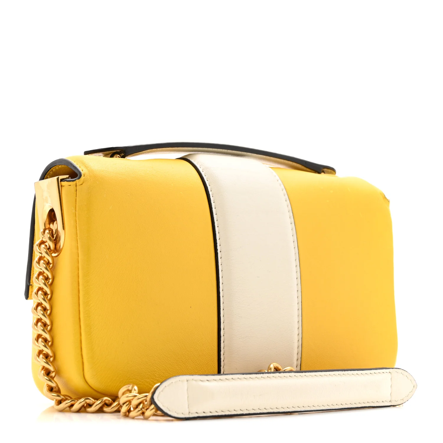 Nappa Apolo Bi-Color Mini Chain Baguette Limone White Ice - Image 3