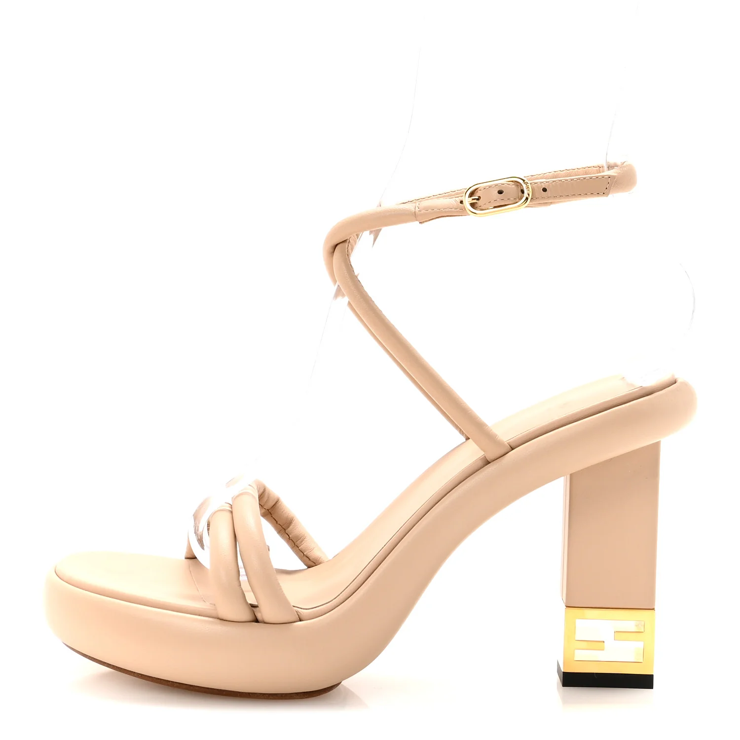Nappa Baguette Ankle Strap 30/110mm Platform Sandals 38 Buff