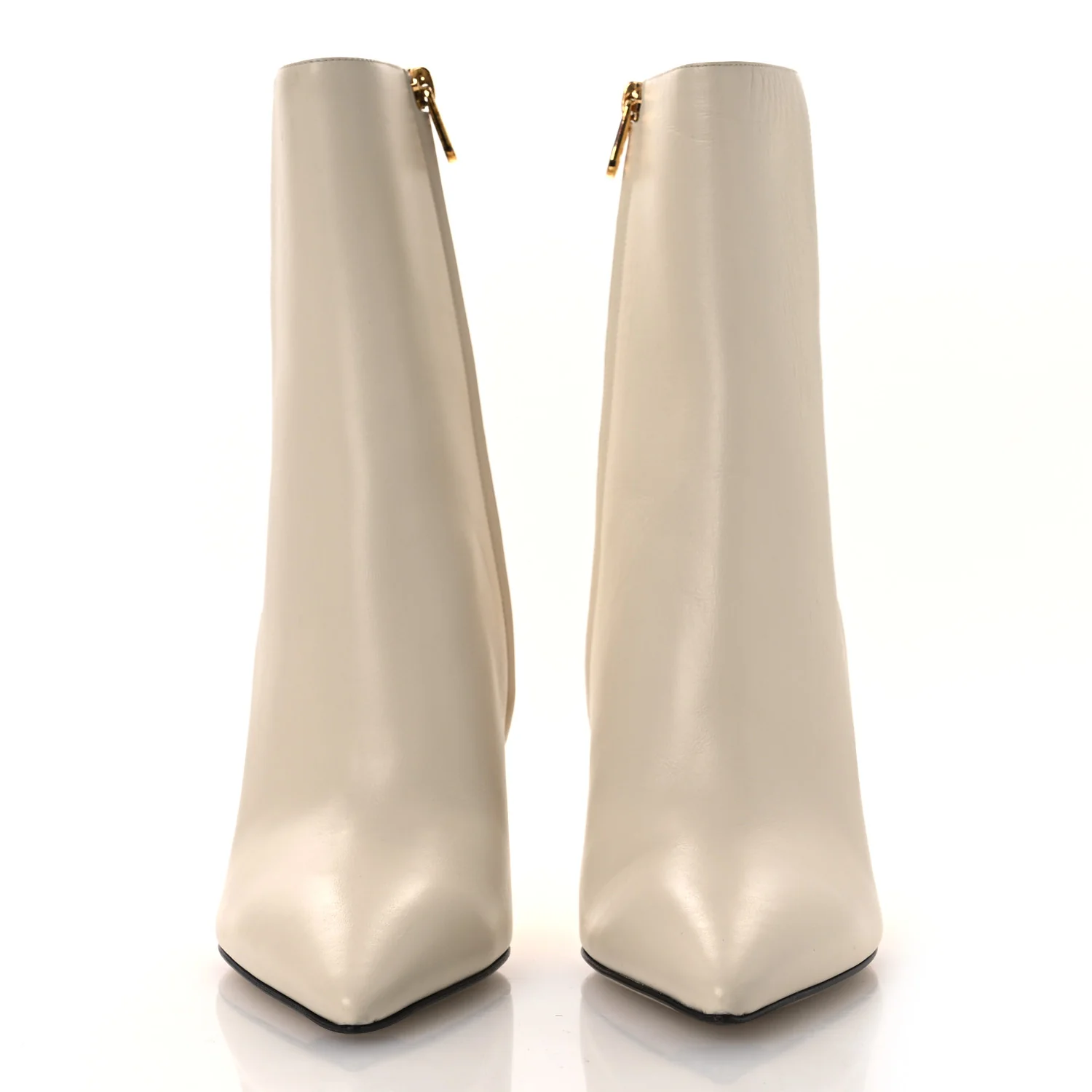 Nappa Fendi First 95mm Pointed Booties 39.5 White - Image 3