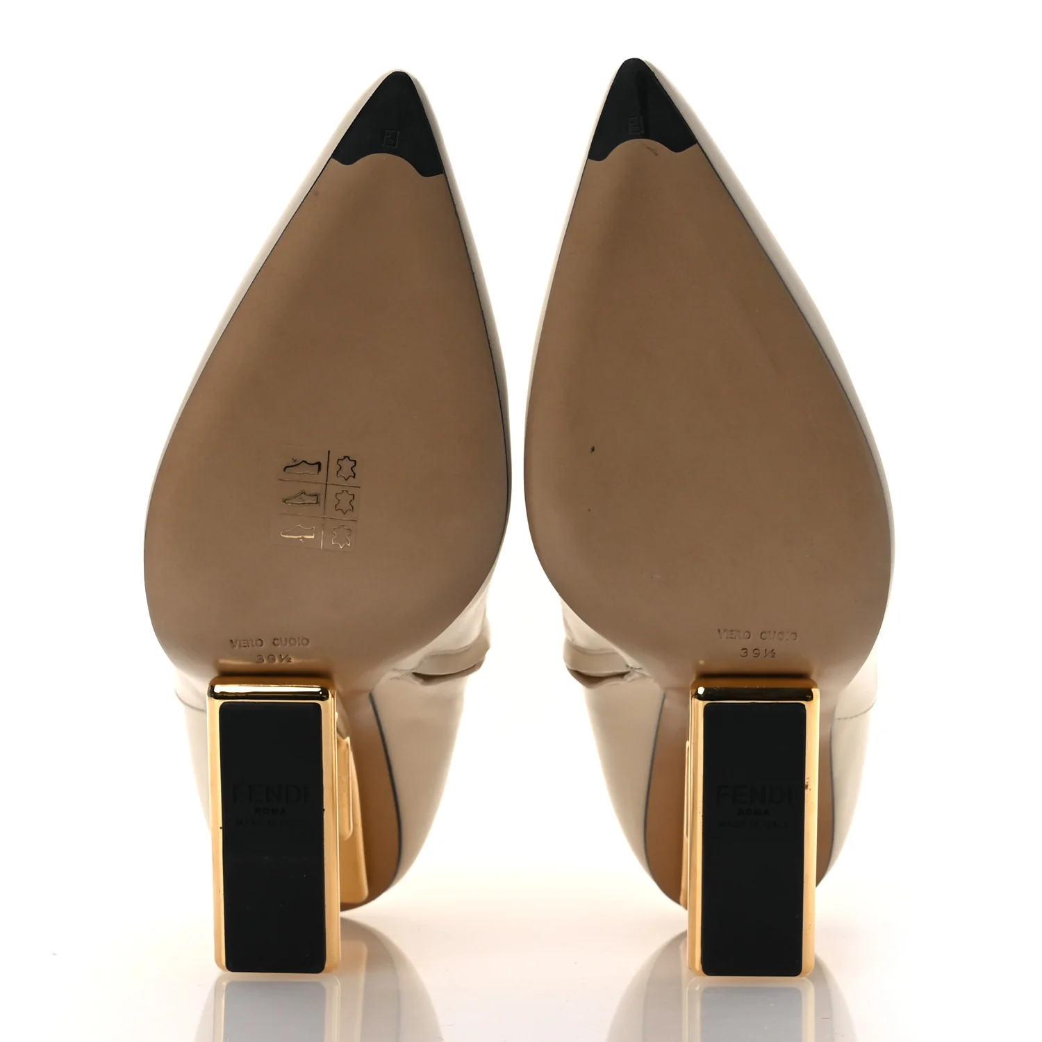 Nappa Fendi First 95mm Pointed Booties 39.5 White - Image 7
