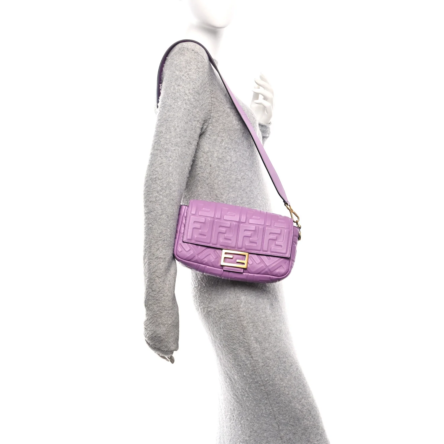 Nappa FF 1974 Embossed Baguette Agapanto - Image 2