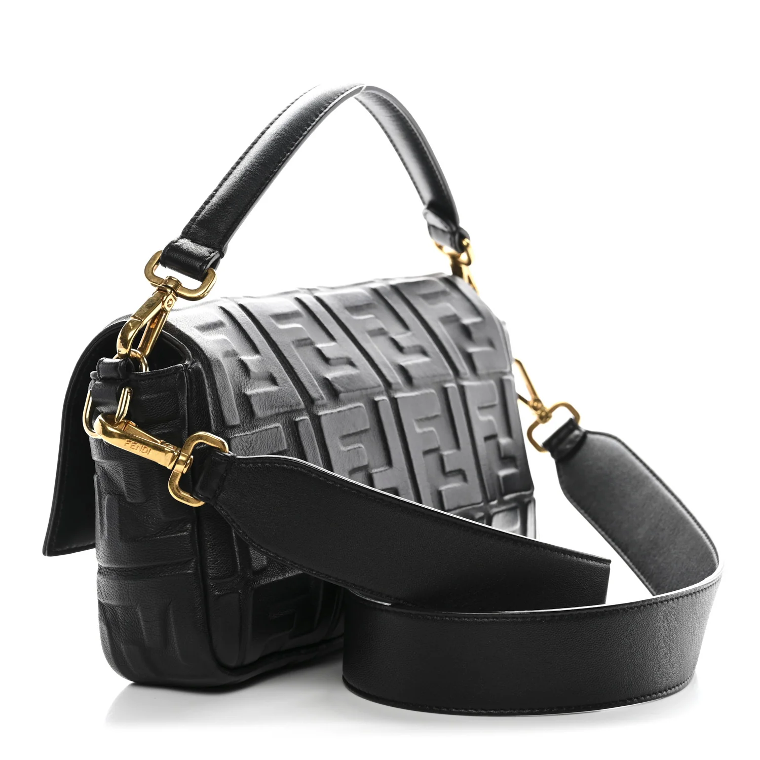 Nappa FF 1974 Embossed Baguette Black - Image 3