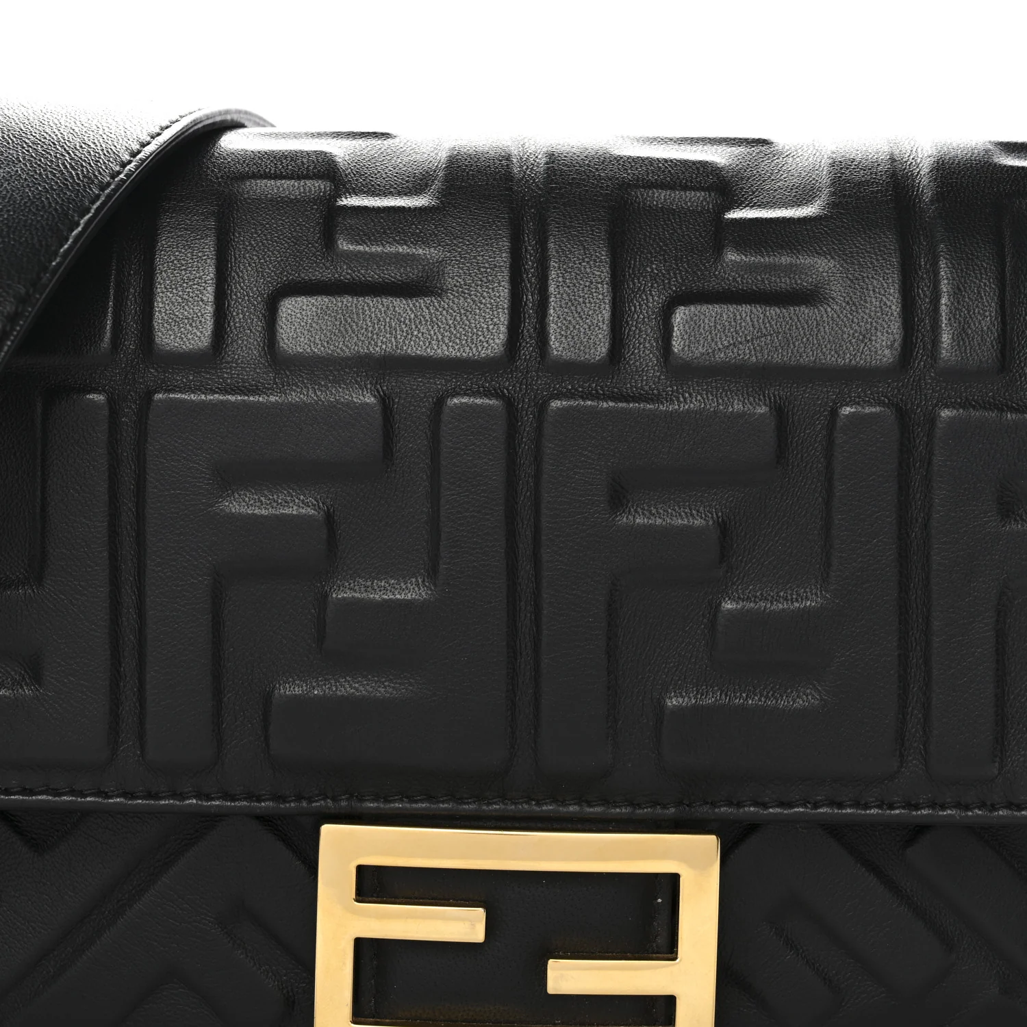 Nappa FF 1974 Embossed Baguette Black - Image 7