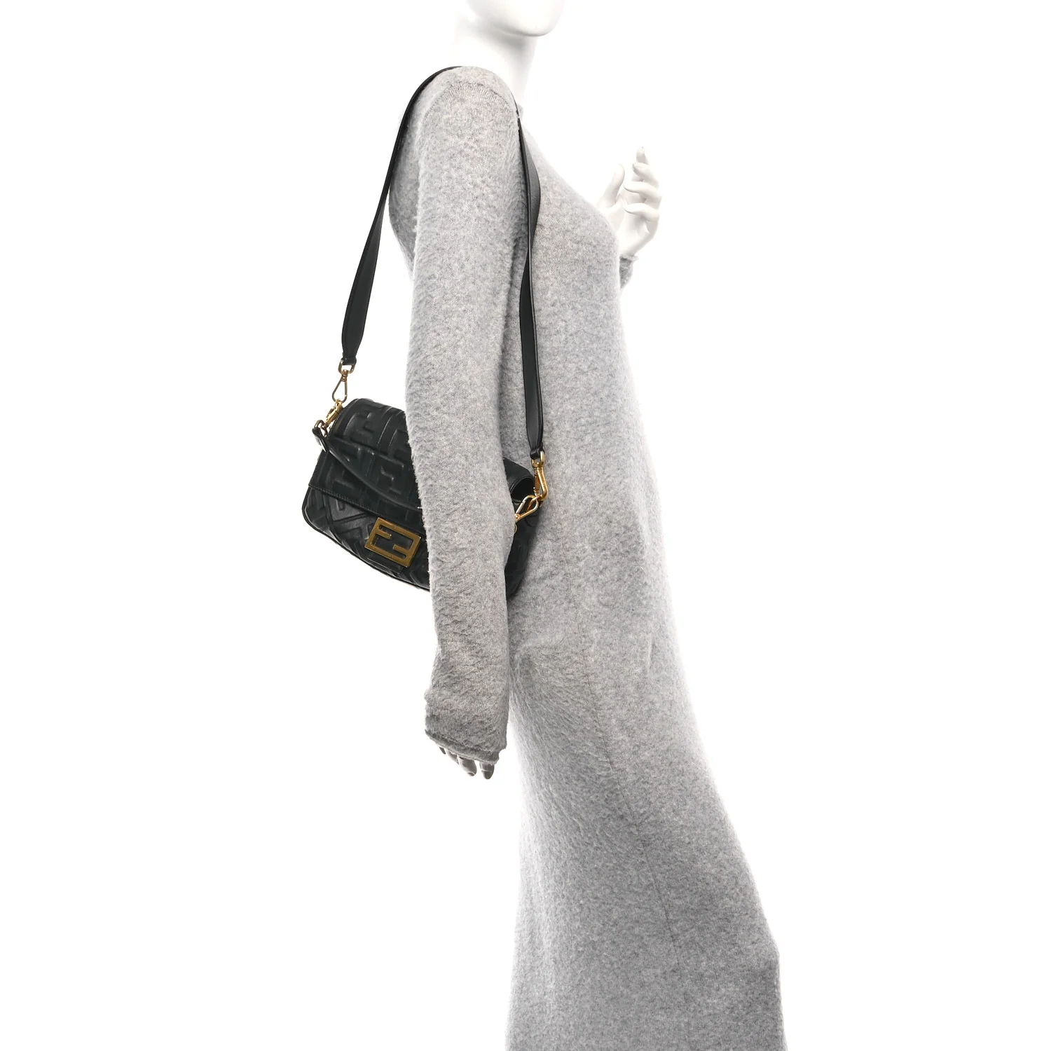 Nappa FF 1974 Embossed Baguette Black - Image 2