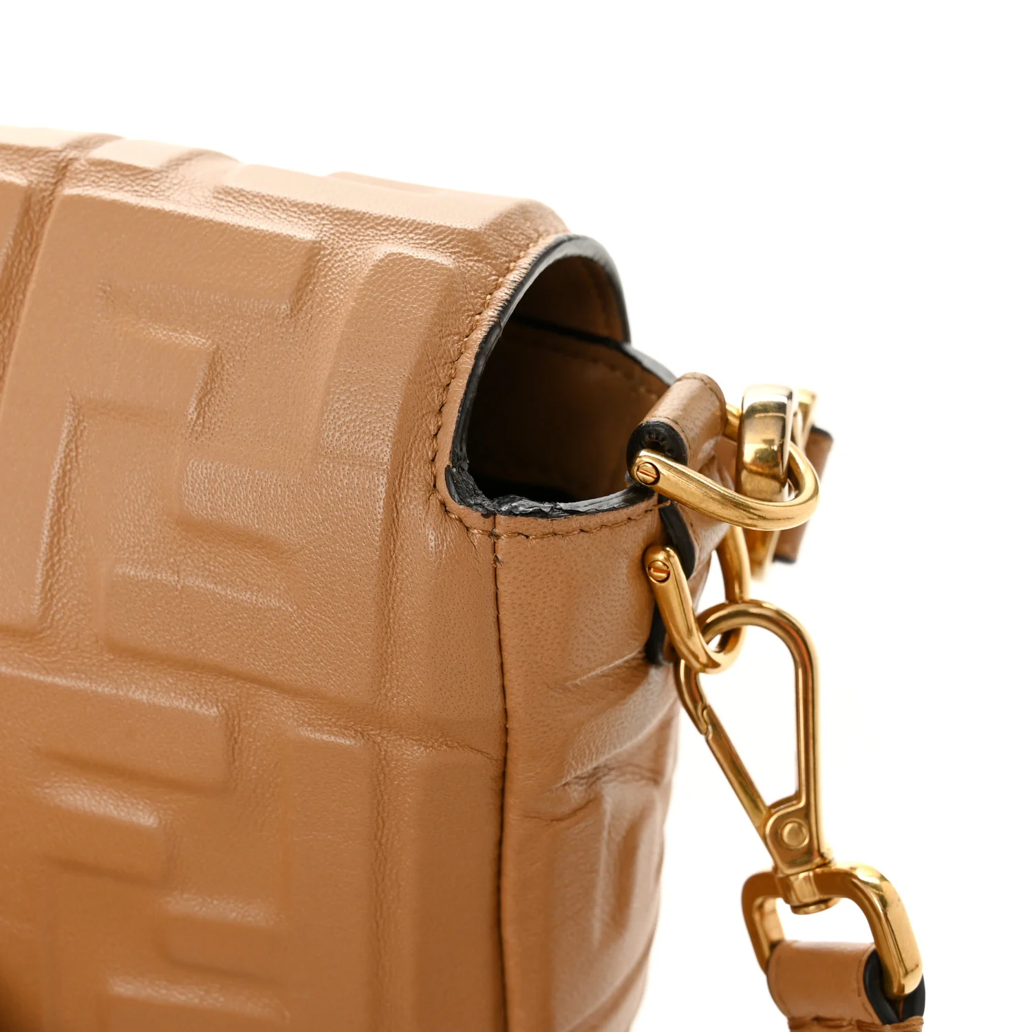 Nappa FF 1974 Embossed Baguette Miele Scuro - Image 15