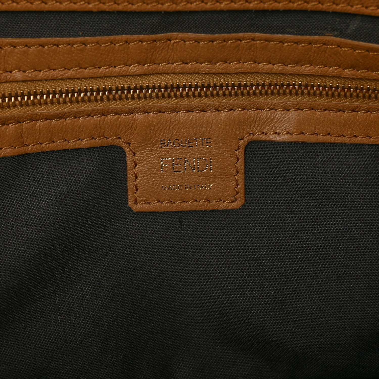 Nappa FF 1974 Embossed Baguette Miele Scuro - Image 6