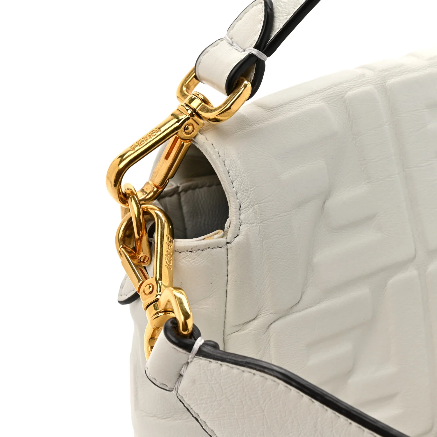 Nappa FF 1974 Embossed Baguette White - Image 13