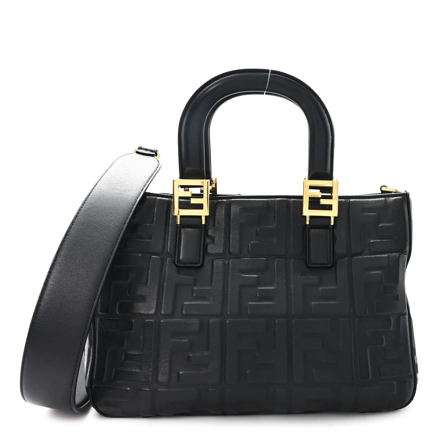 Nappa FF 1974 Embossed Small FF Tote Black