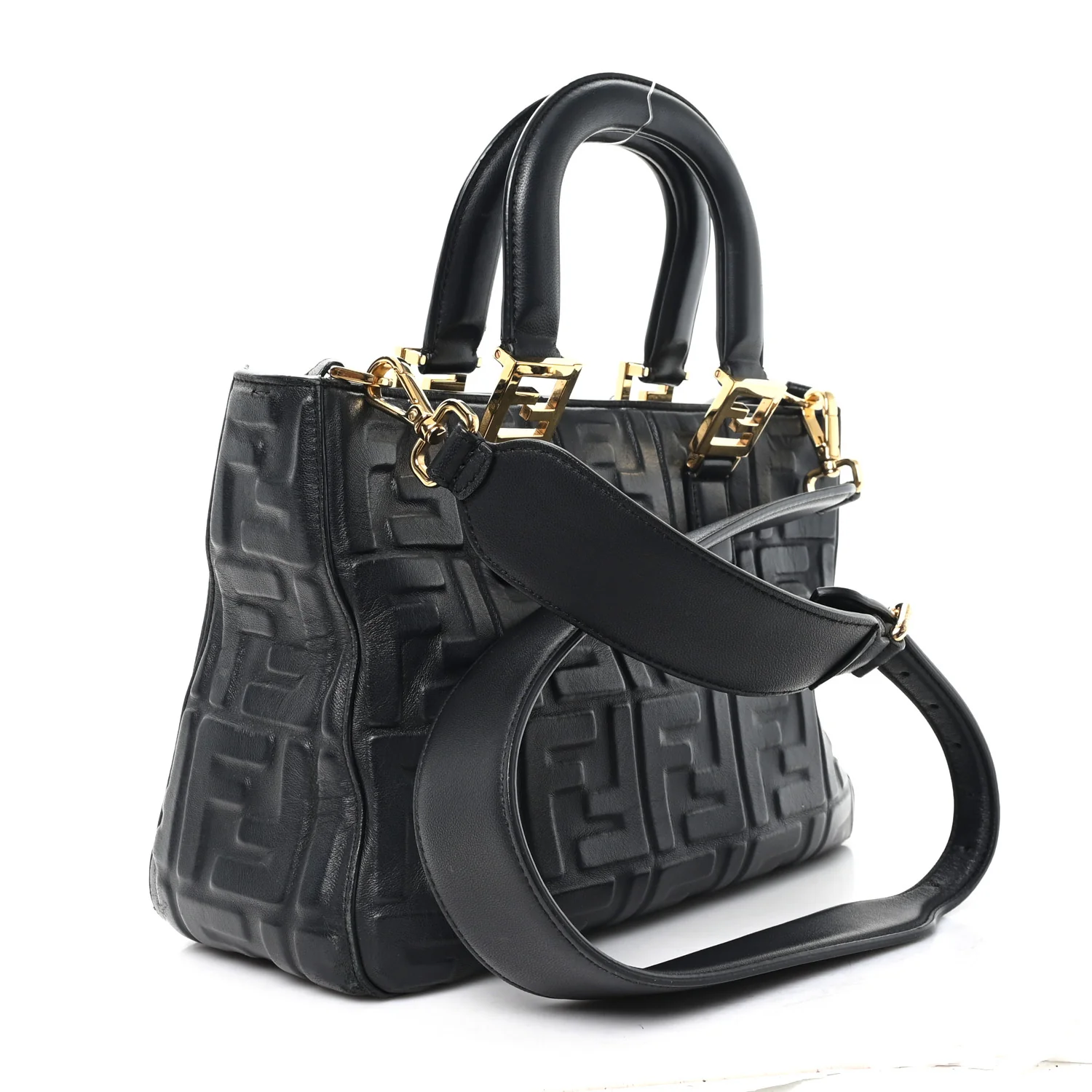 Nappa FF 1974 Embossed Small FF Tote Black - Image 2