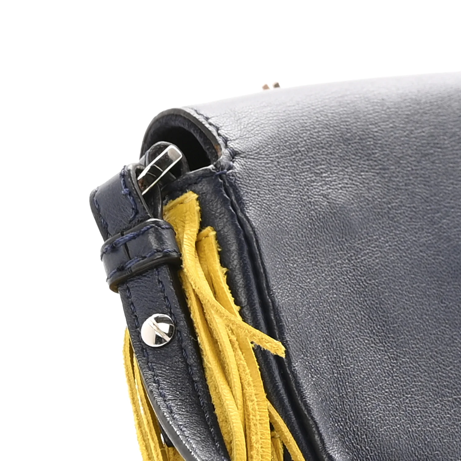 Nappa Fox Faces Fringe Micro Baguette Black Multicolor - Image 4