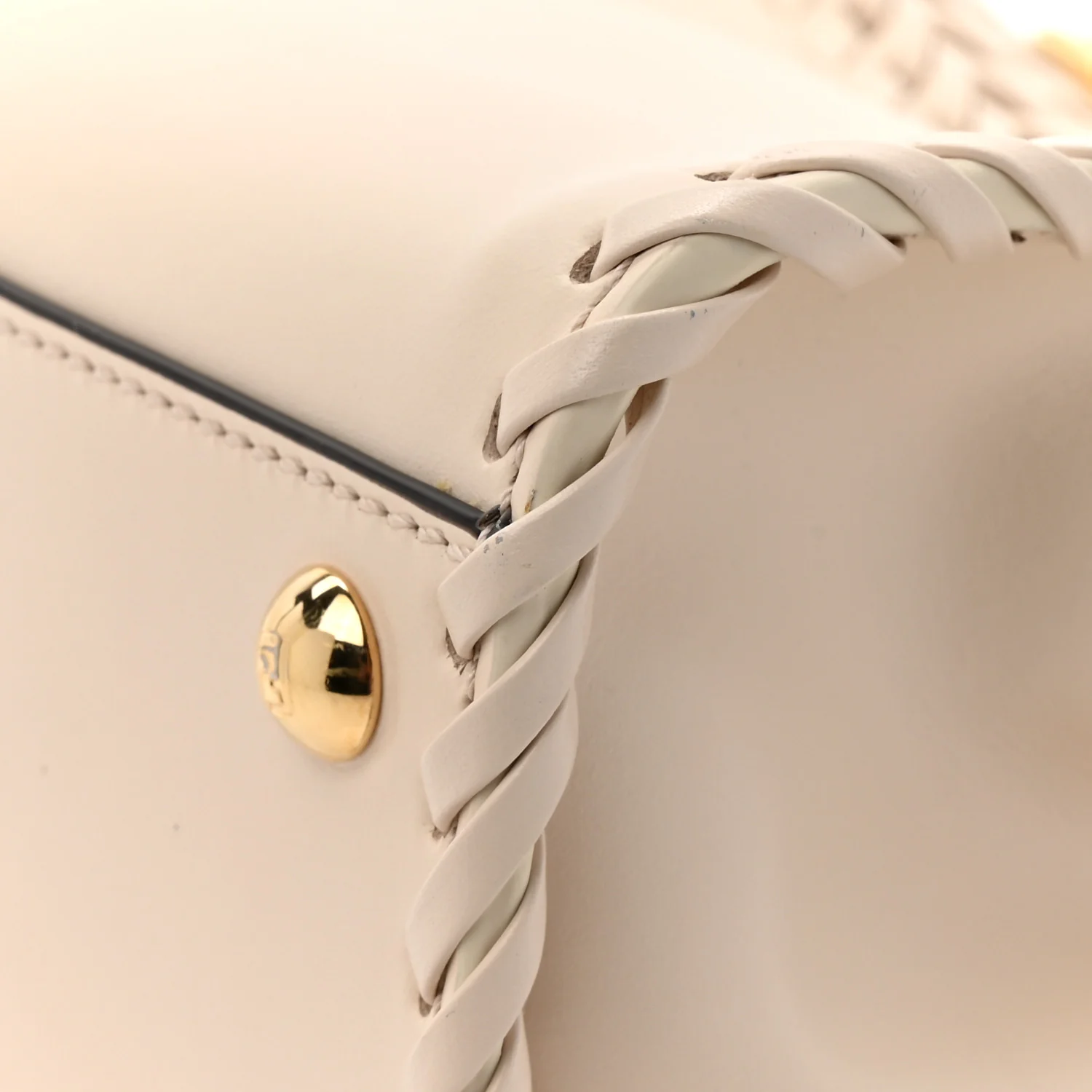 Nappa Interlace Mini Peekaboo Iconic Satchel Camelia - Image 14