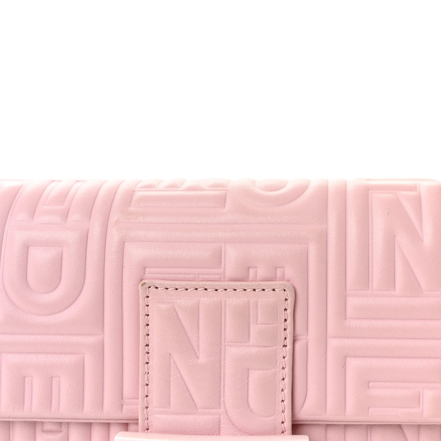 Nappa Logo Embossed Baguette Pink - Image 7