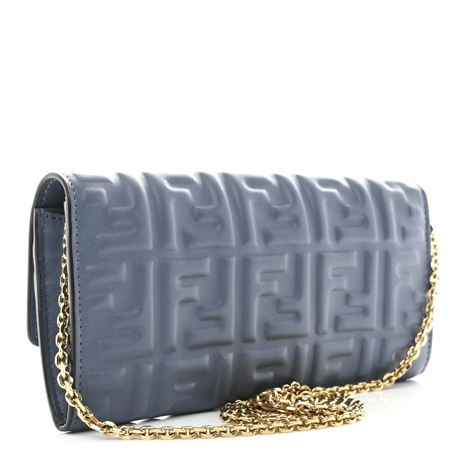 Nappa Matisse FF Embossed Continental Wallet On Chain Mirto - Image 3